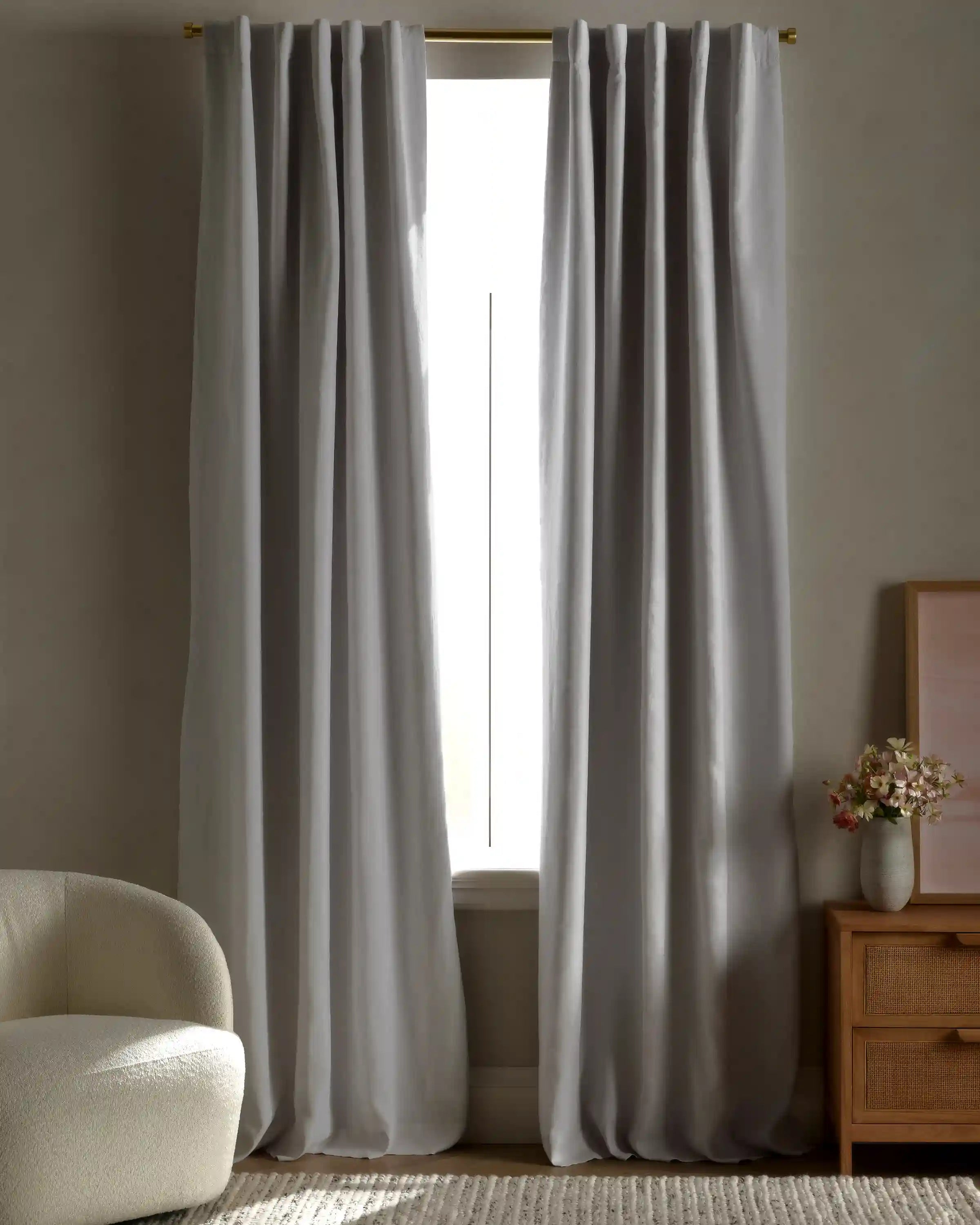 European Linen True Blackout Curtain - Single Panel