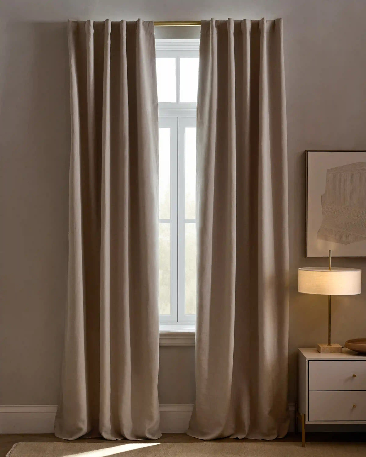 European Linen True Blackout Curtain - Single Panel