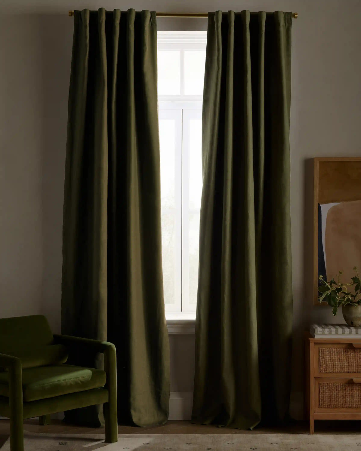 European Linen True Blackout Curtain - Single Panel