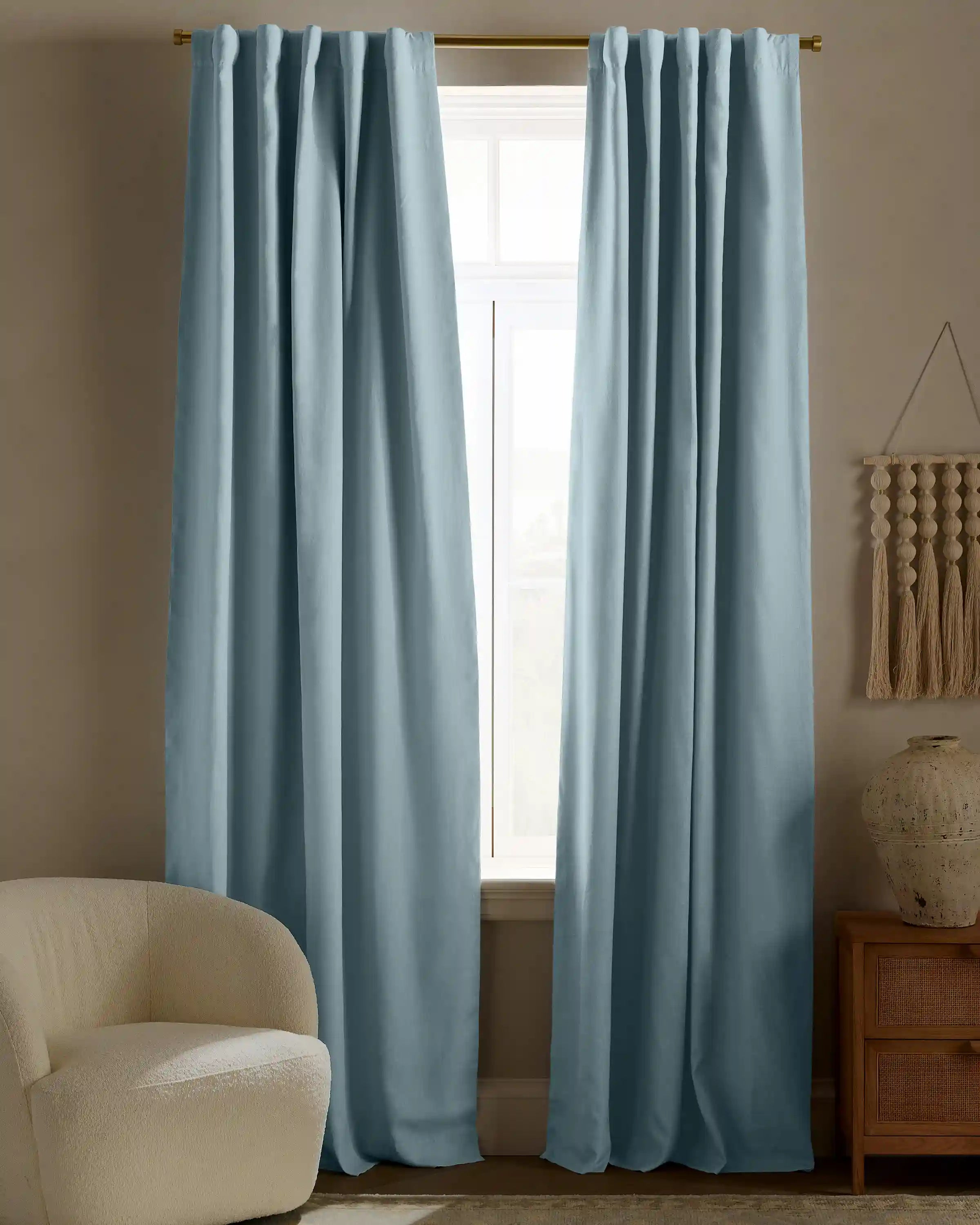 European Linen True Blackout Curtain - Single Panel