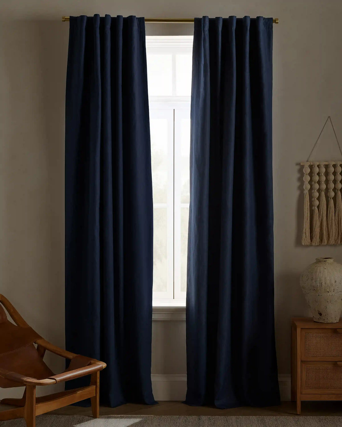 European Linen True Blackout Curtain - Single Panel