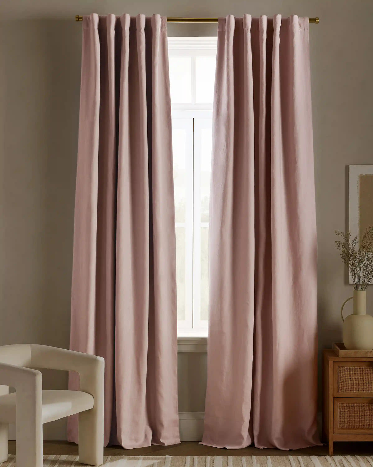 European Linen True Blackout Curtain - Single Panel