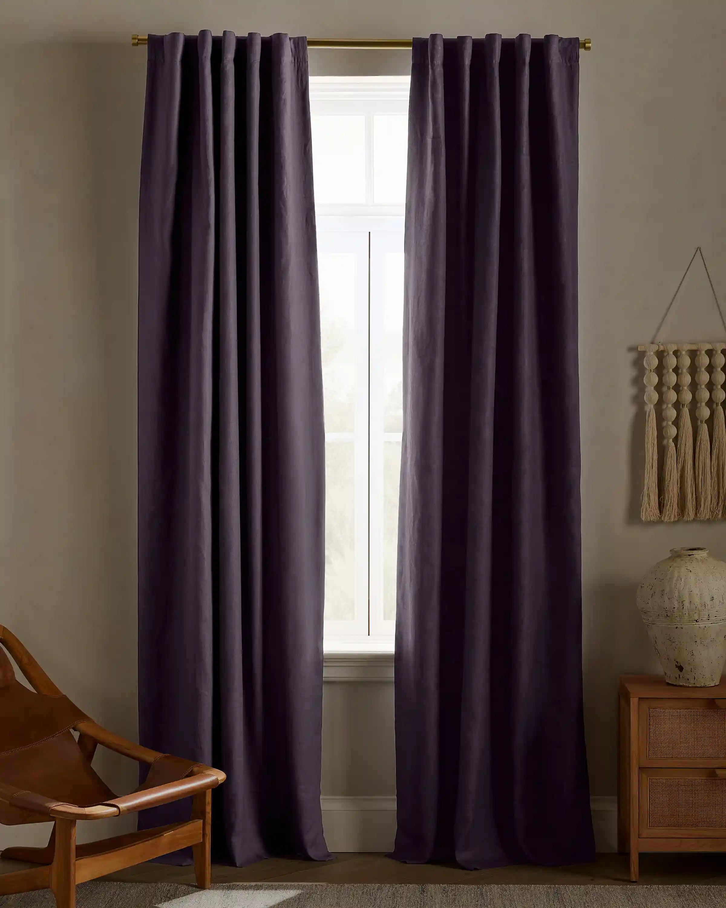 European Linen True Blackout Curtain - Single Panel