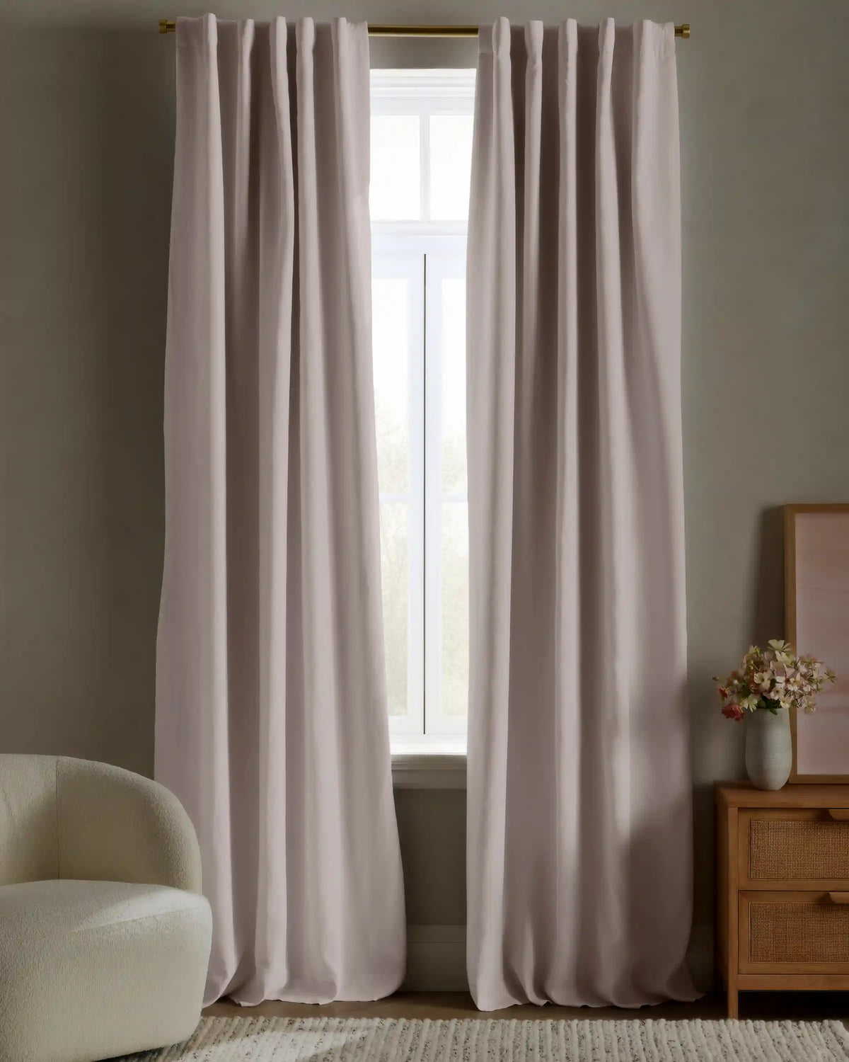 European Linen True Blackout Curtain - Single Panel
