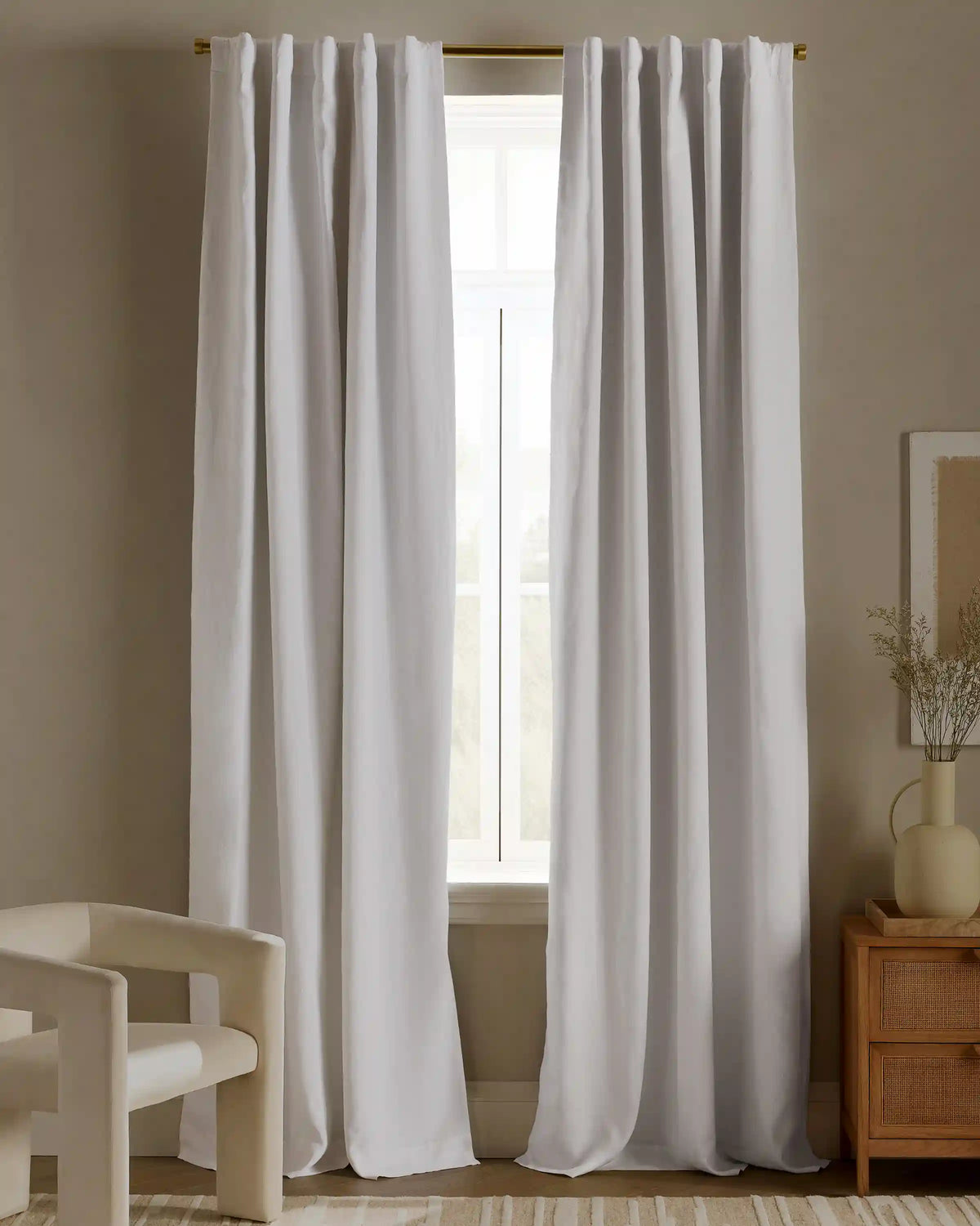 European Linen True Blackout Curtain - Single Panel