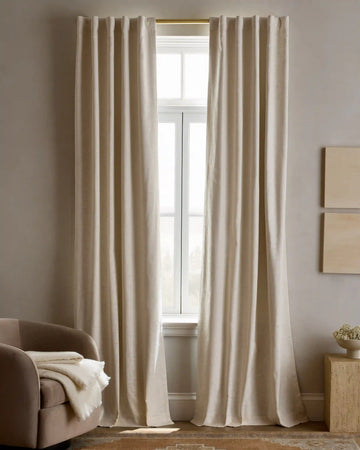 Textured Cotton Room Darkening Curtain