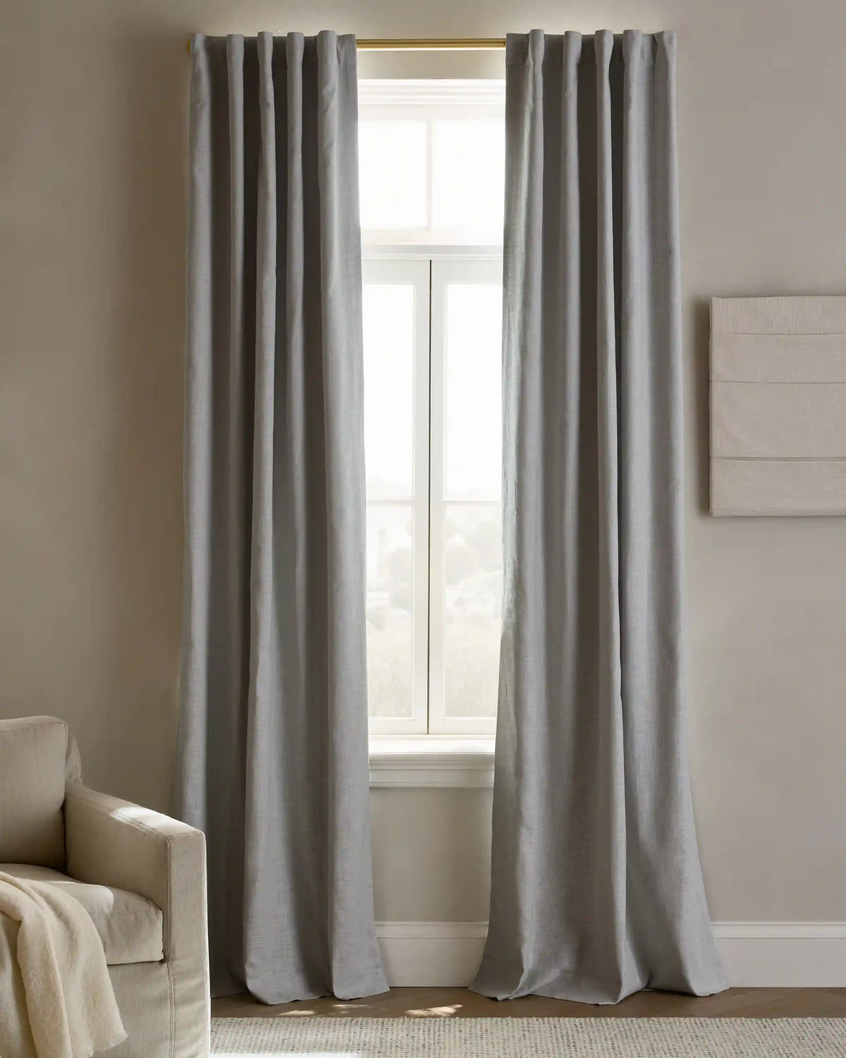 Textured Cotton Room Darkening Curtain