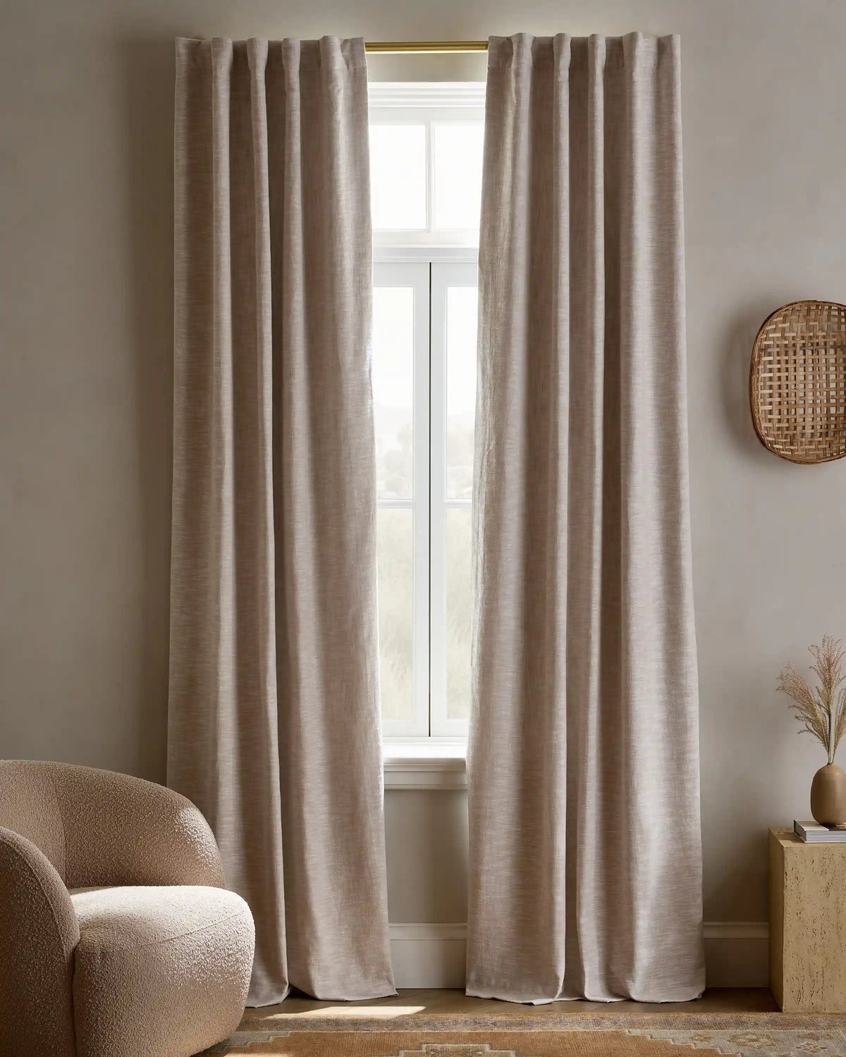 Textured Cotton Room Darkening Curtain