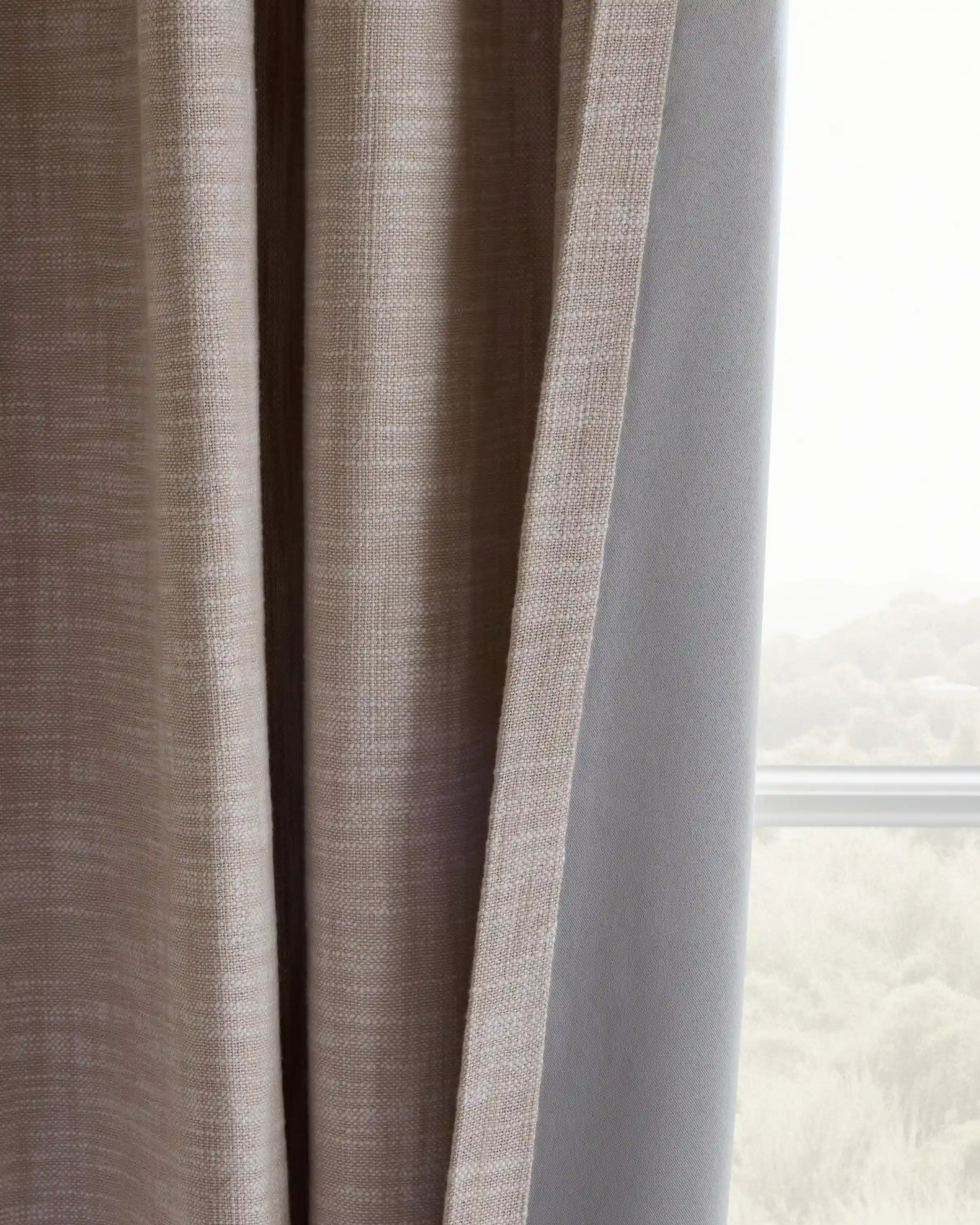 Textured Cotton Room Darkening Curtain
