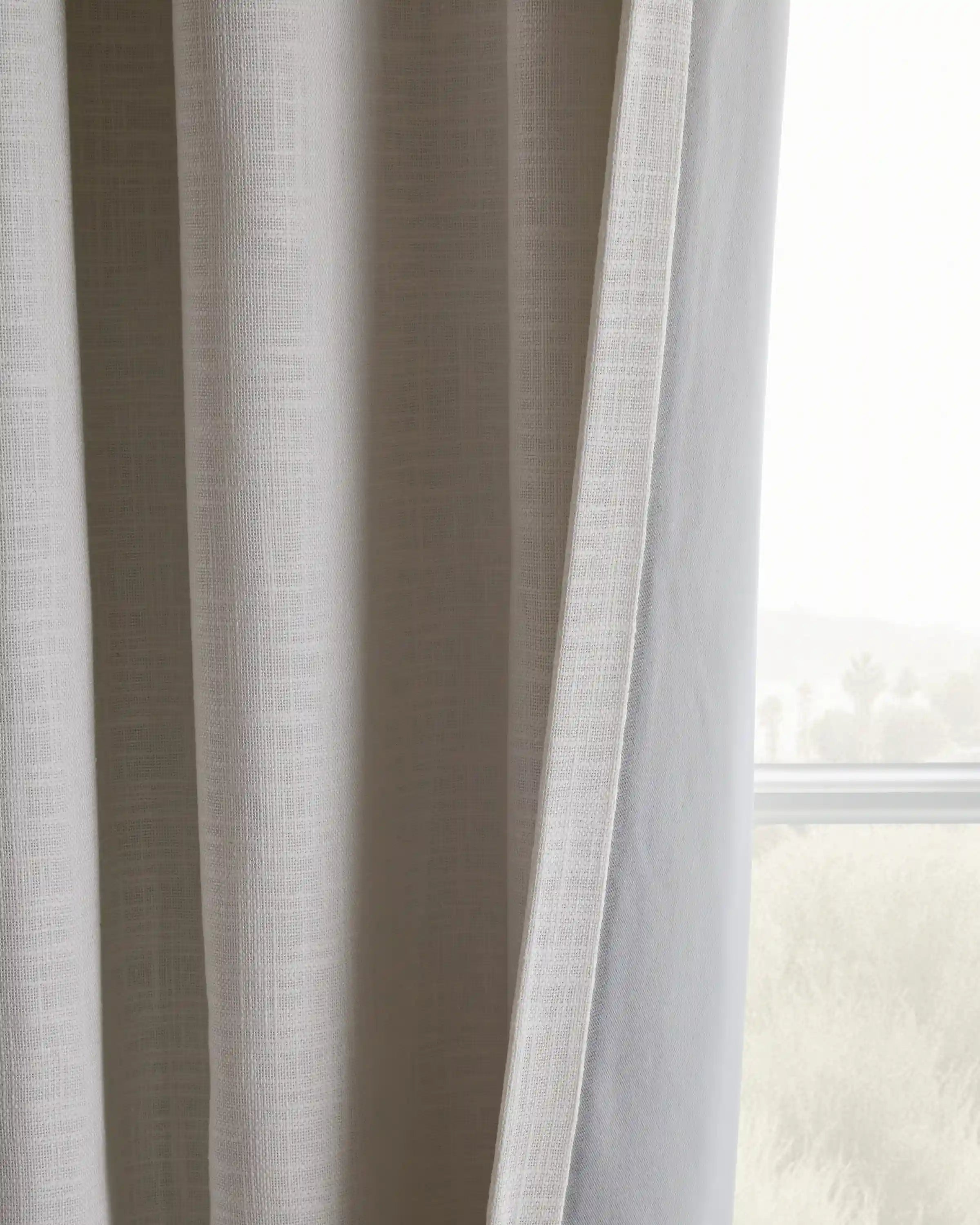 Textured Cotton Room Darkening Curtain