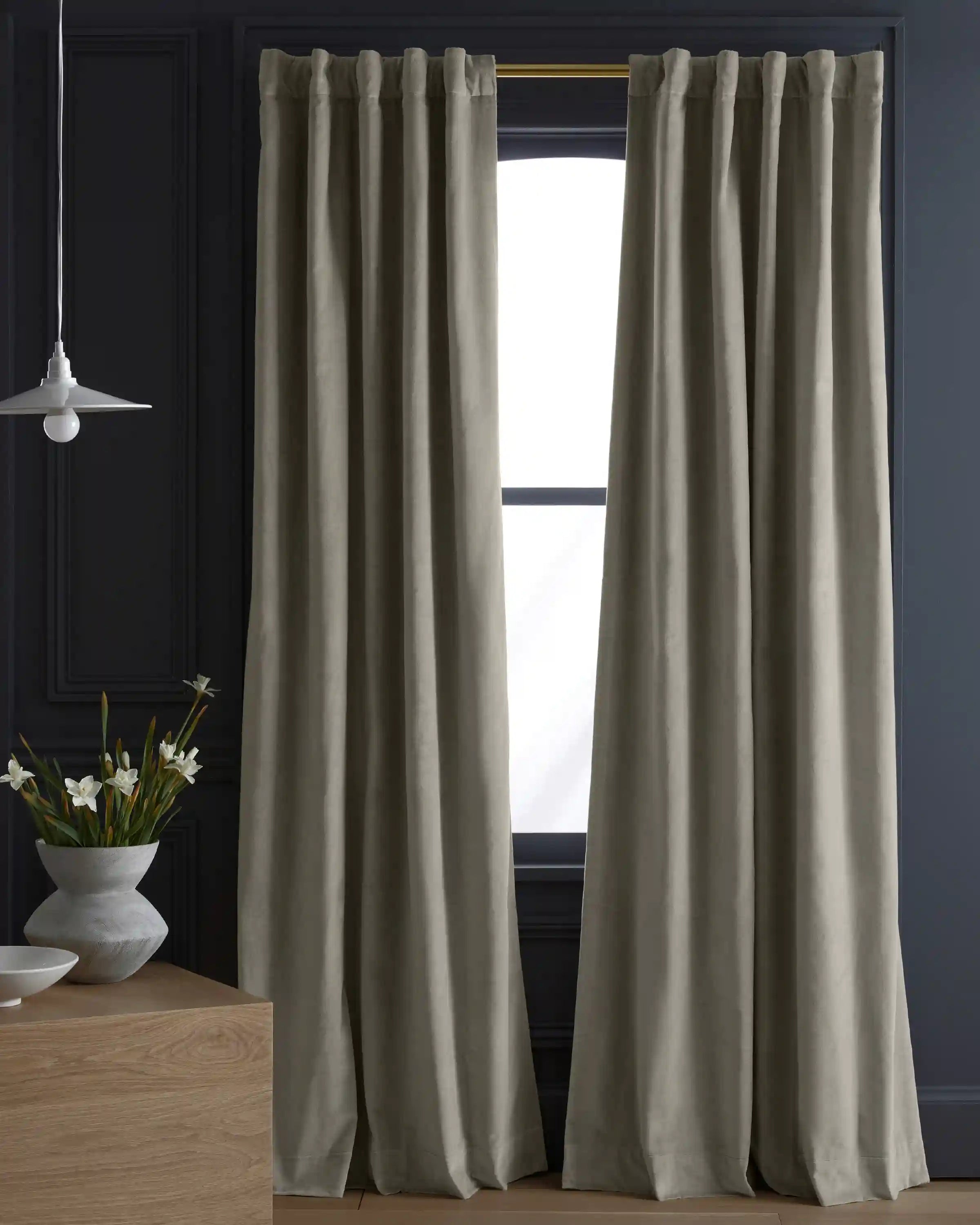 Cotton Velvet True Blackout Curtain - Single Panel