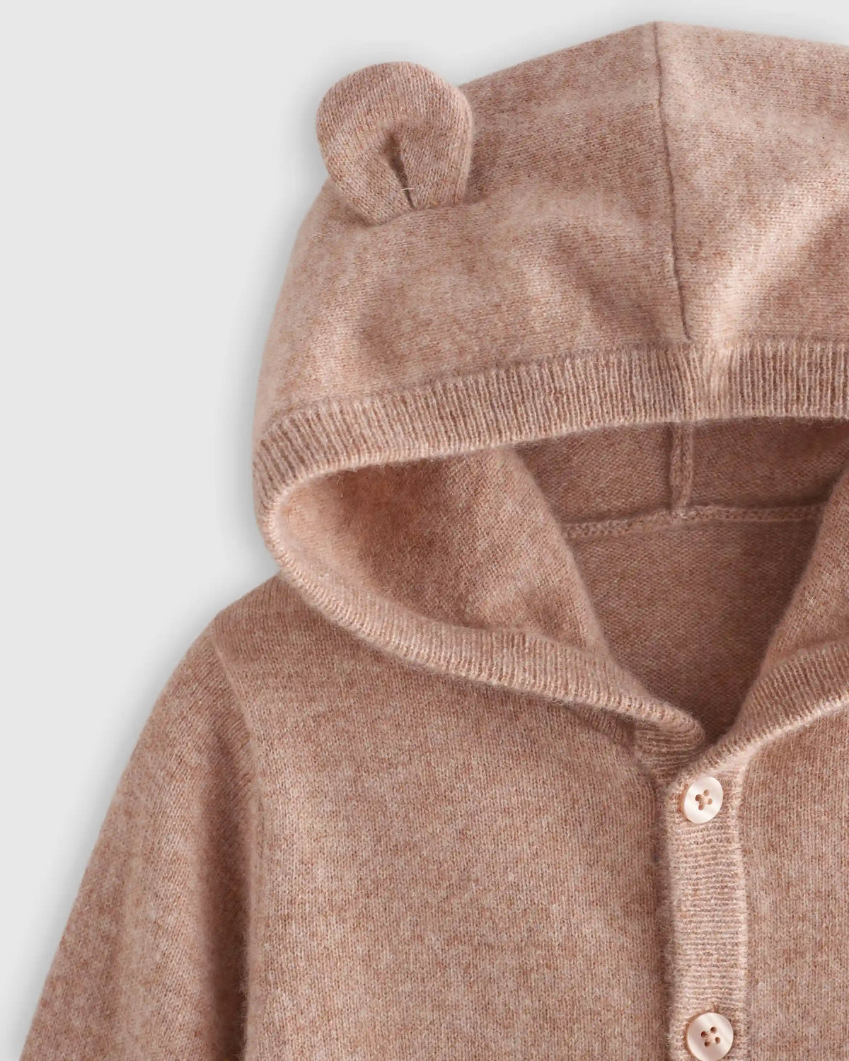 Washable Cashmere Hooded Cardigan