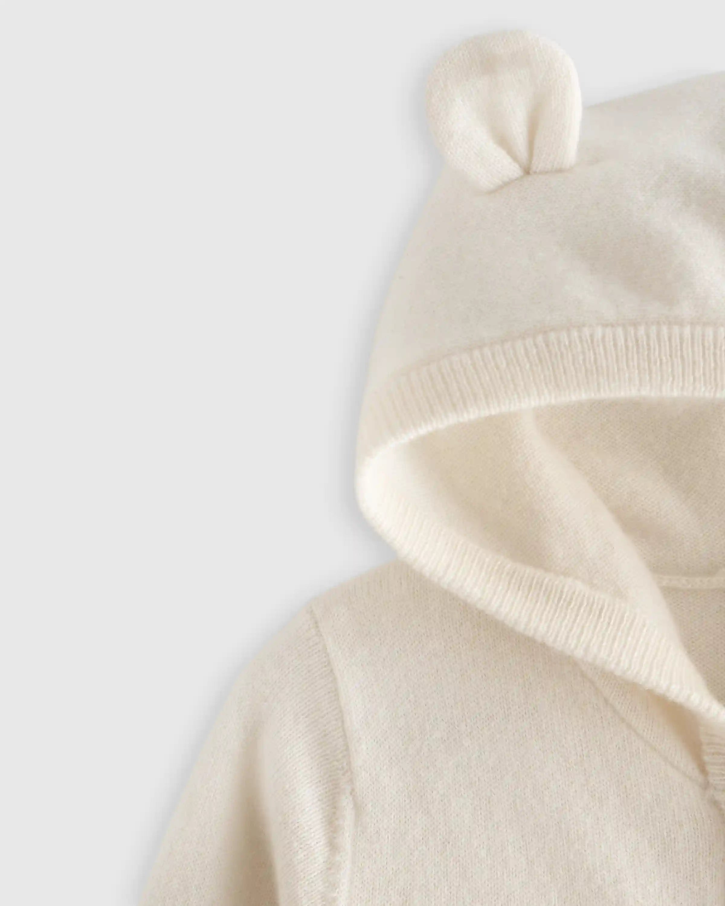 Washable Cashmere Hooded Cardigan