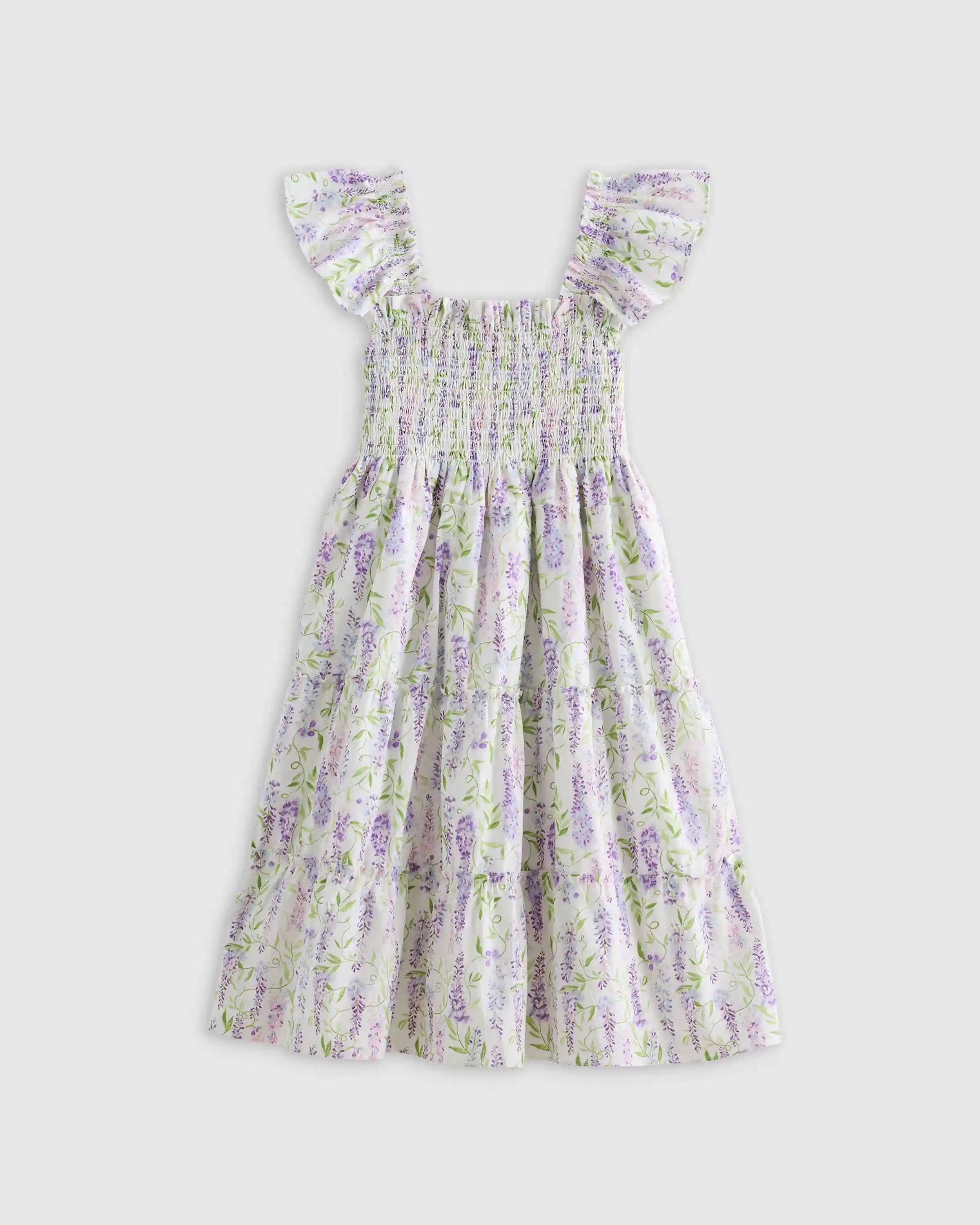 100% Organic Cotton Poplin Smocked Dress