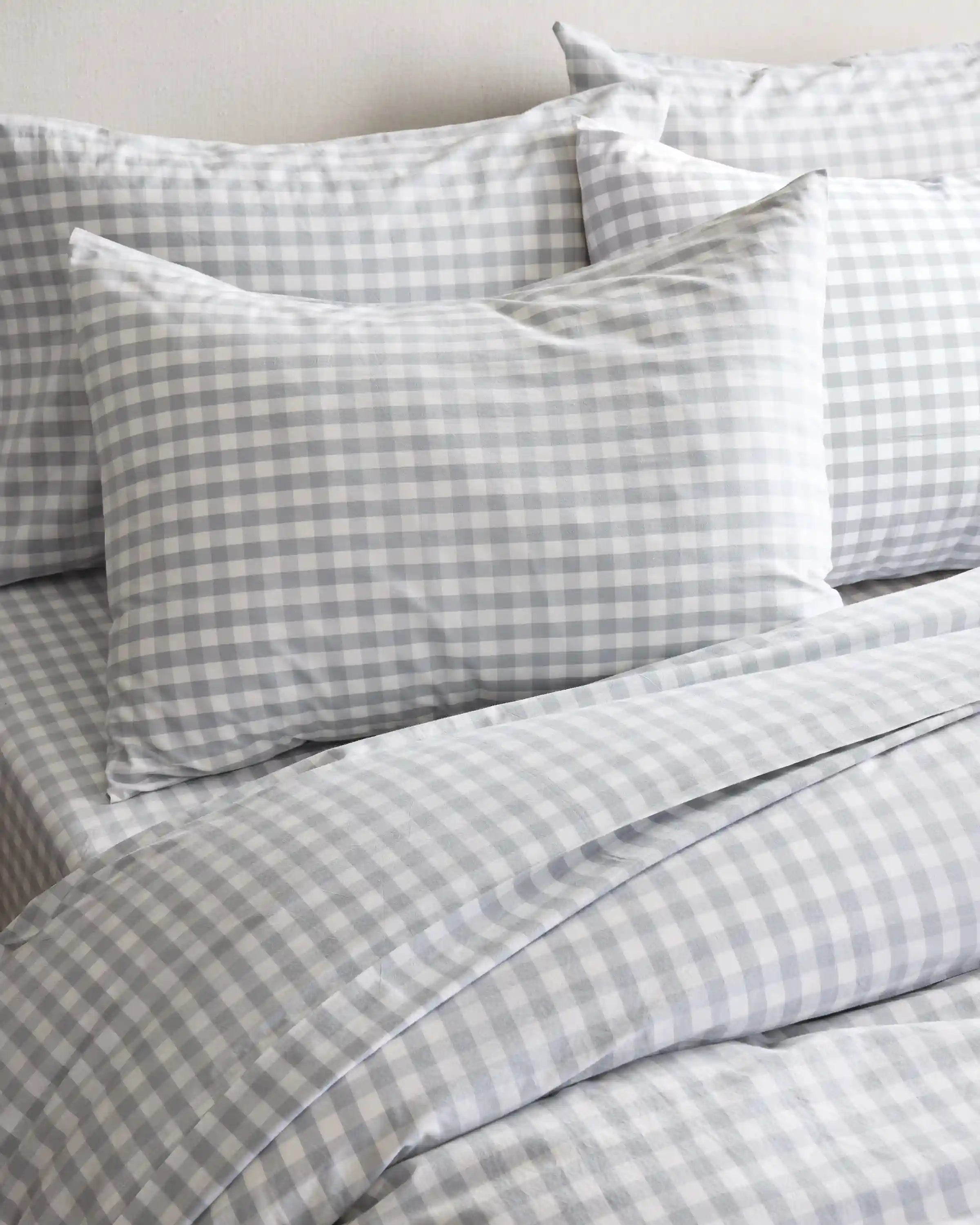 Organic Crisp Percale Gingham Sham Set