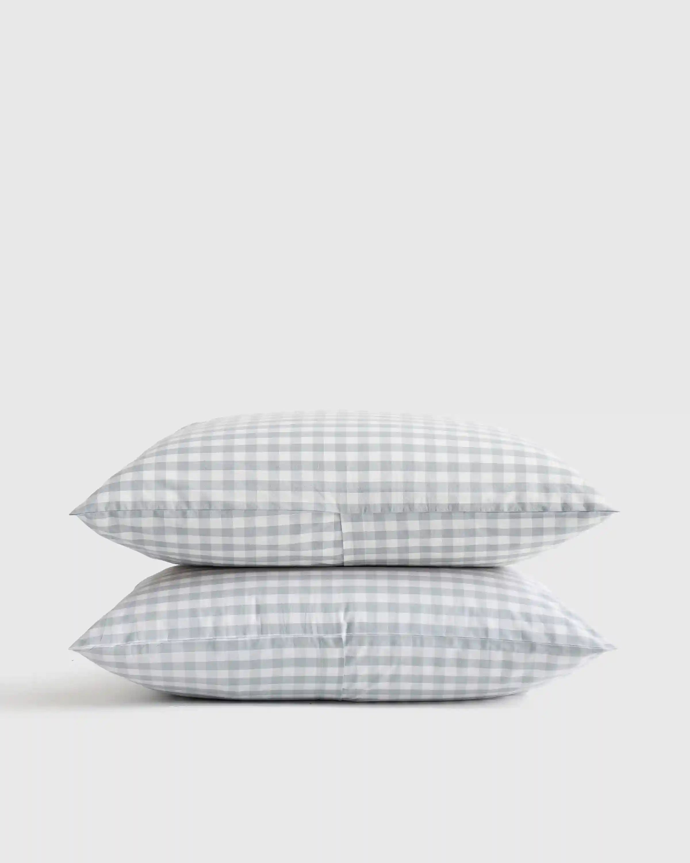 Organic Crisp Percale Gingham Sham Set