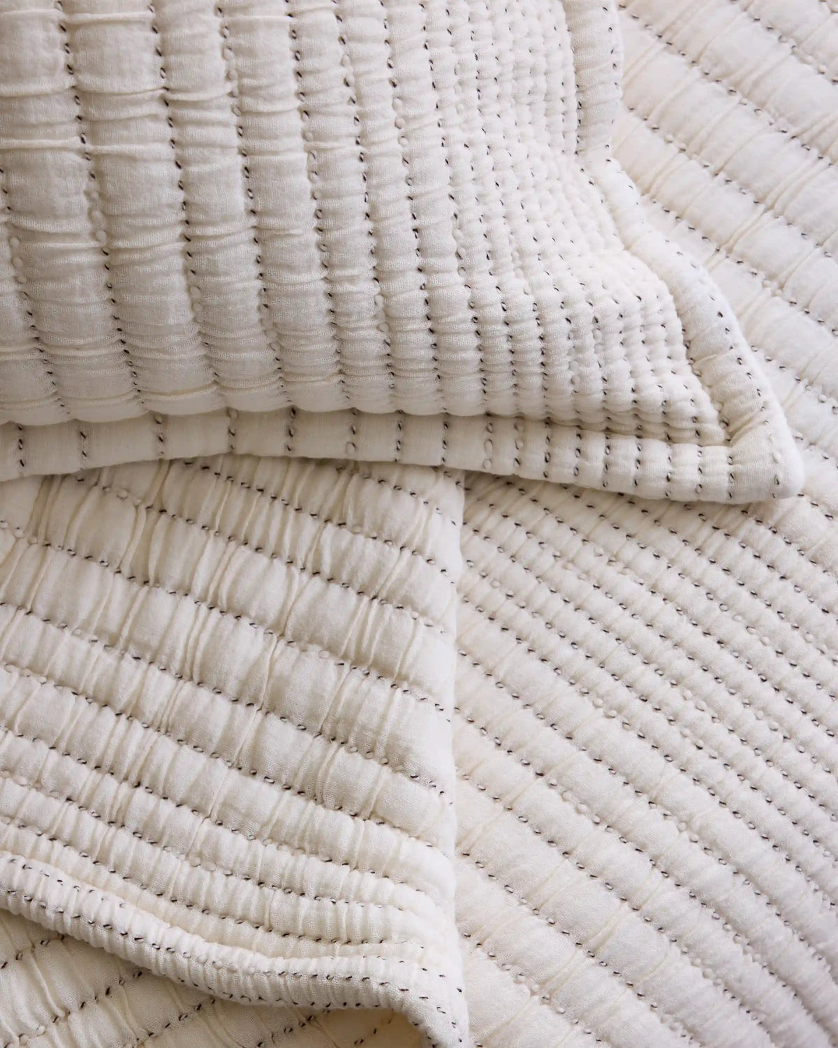 Organic Cotton Channel Stitch Sham Set