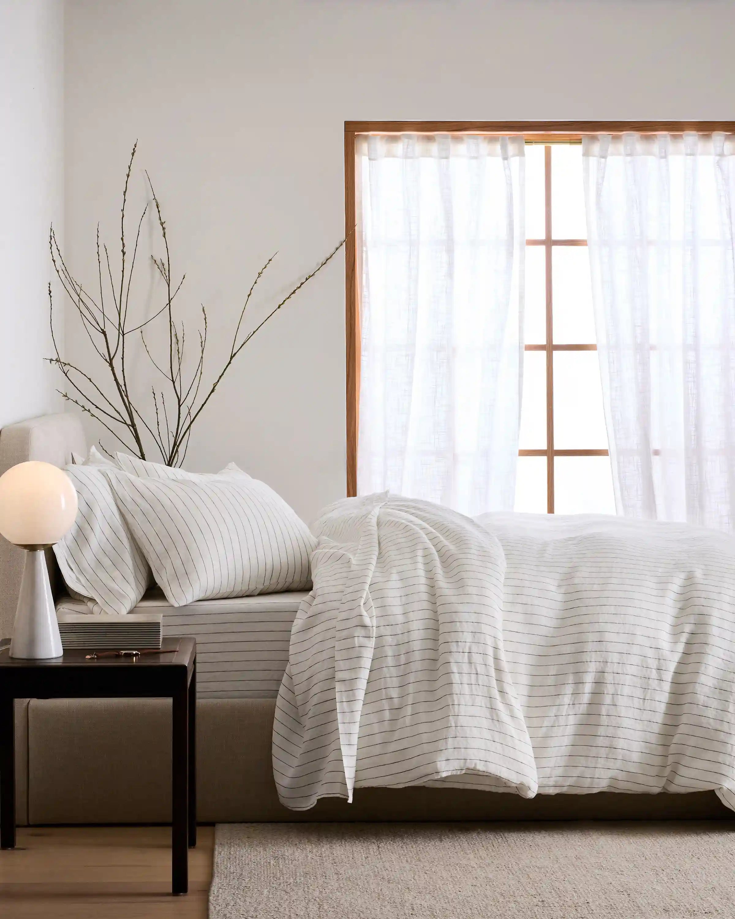 European Linen Stripe Duvet Cover