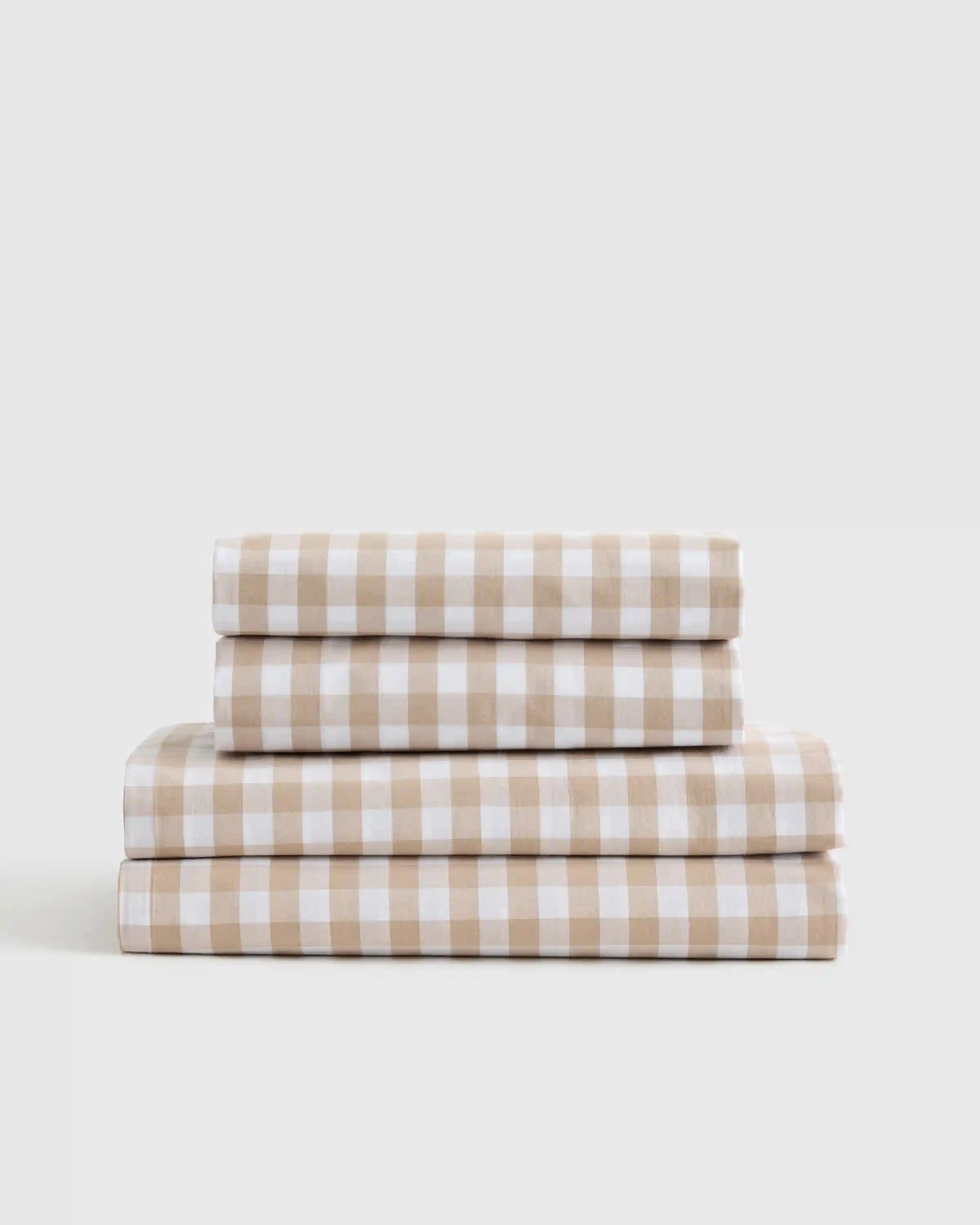 Organic Crisp Percale Gingham Sheet Set