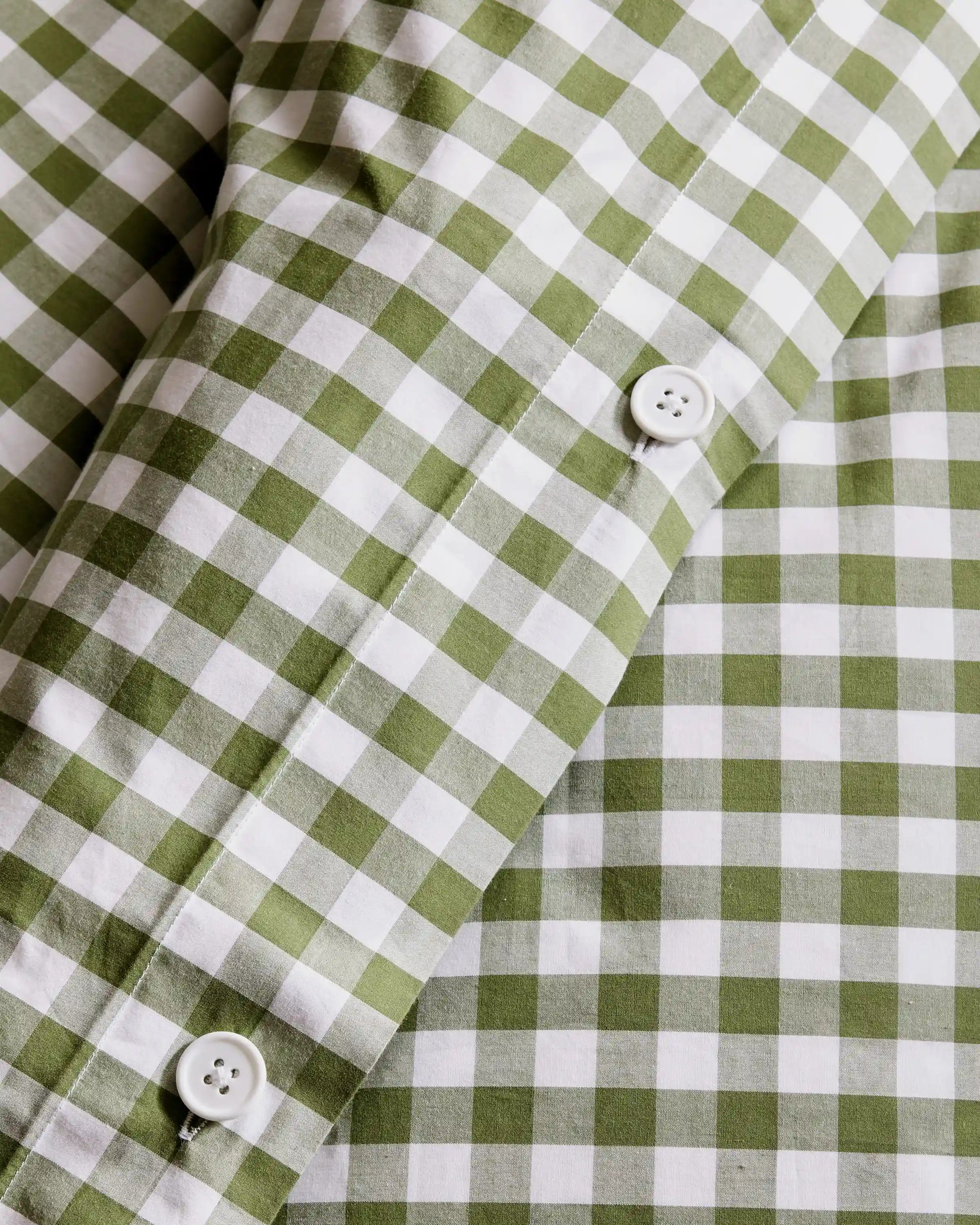 Organic Crisp Percale Gingham Duvet Cover