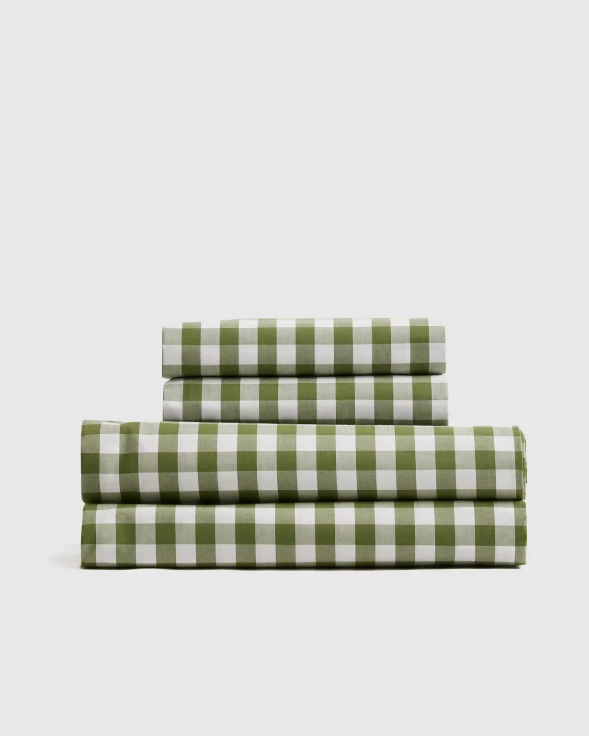 Organic Crisp Percale Gingham Sheet Set