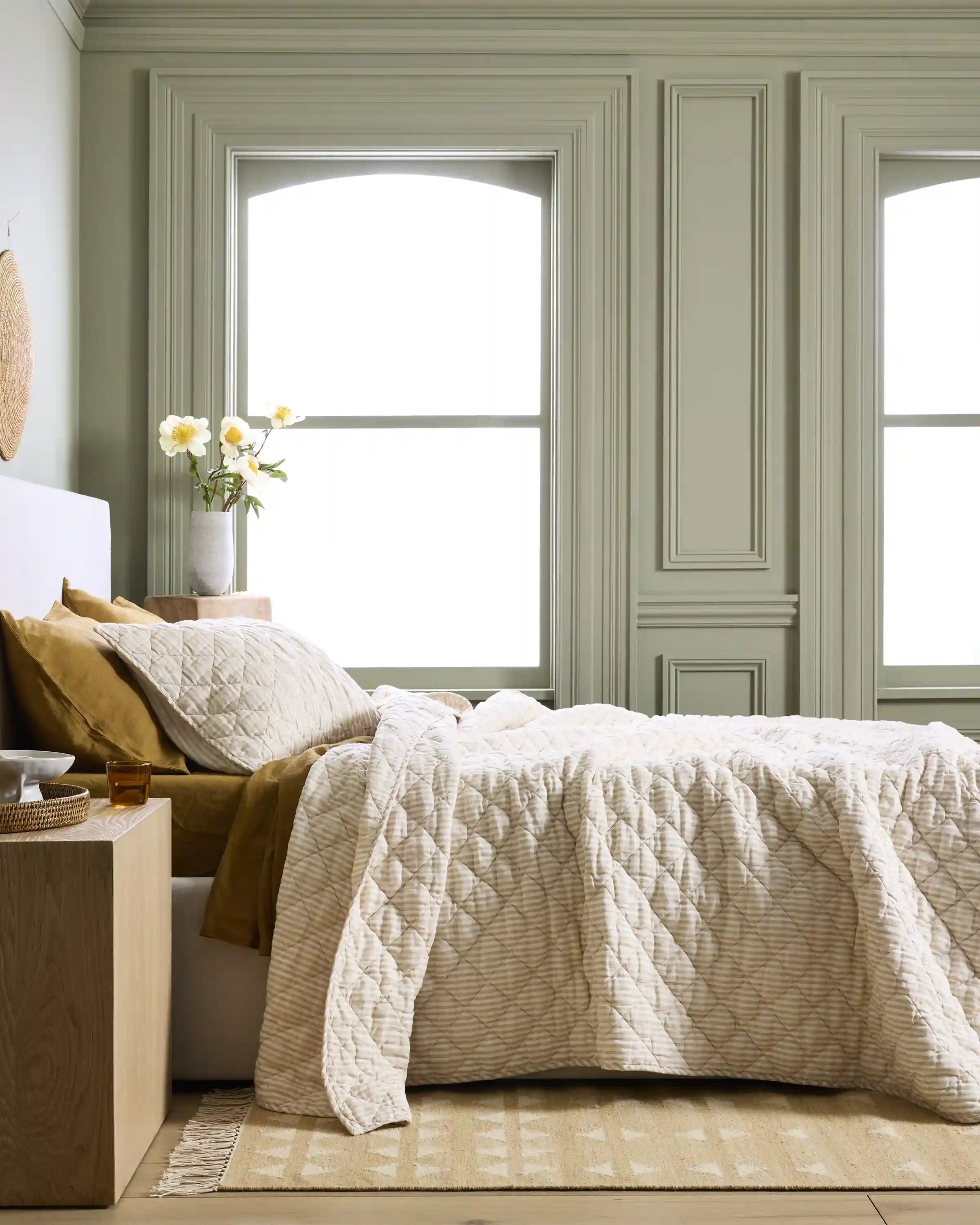 European Linen Stripe Quilt