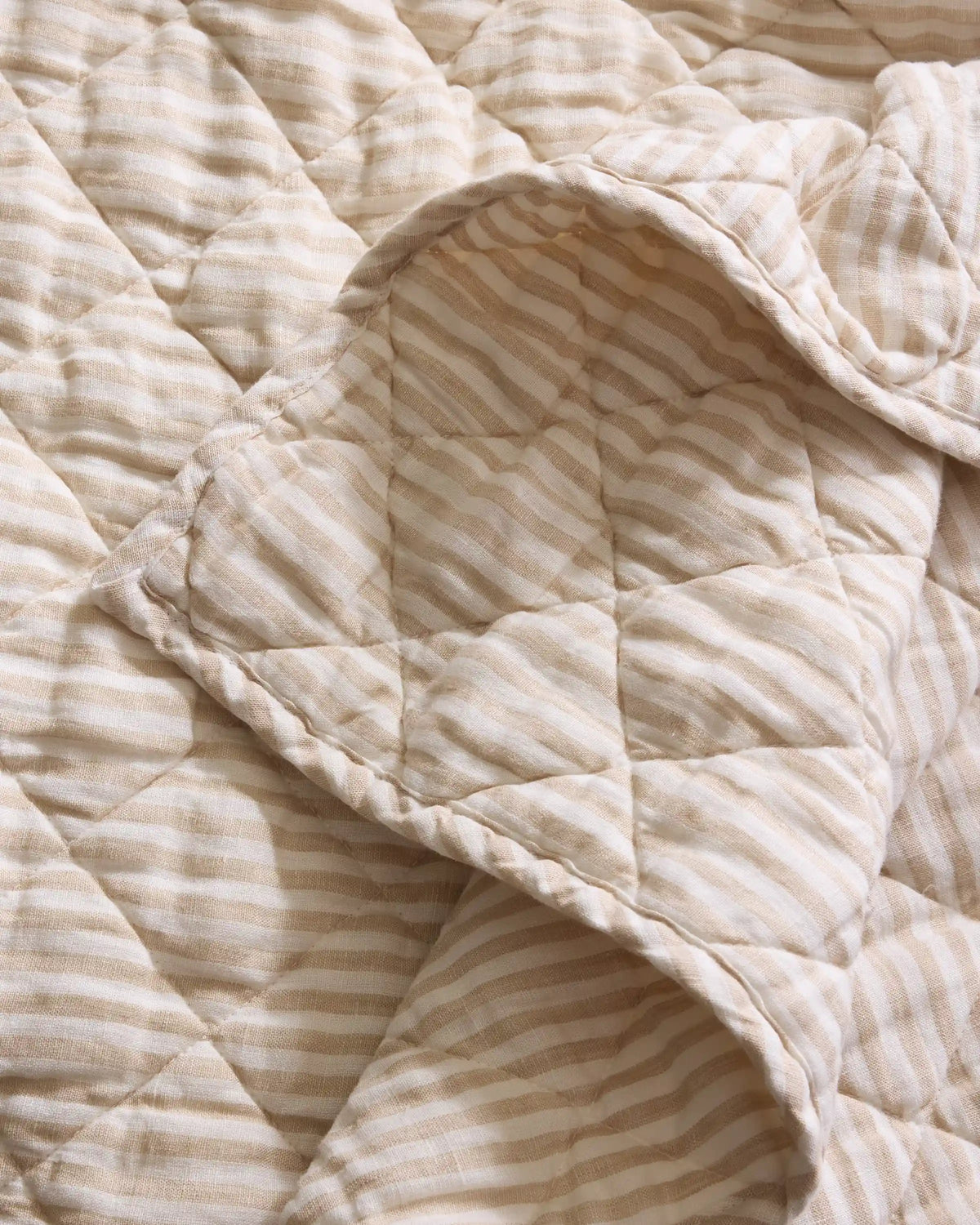 European Linen Stripe Quilt Set