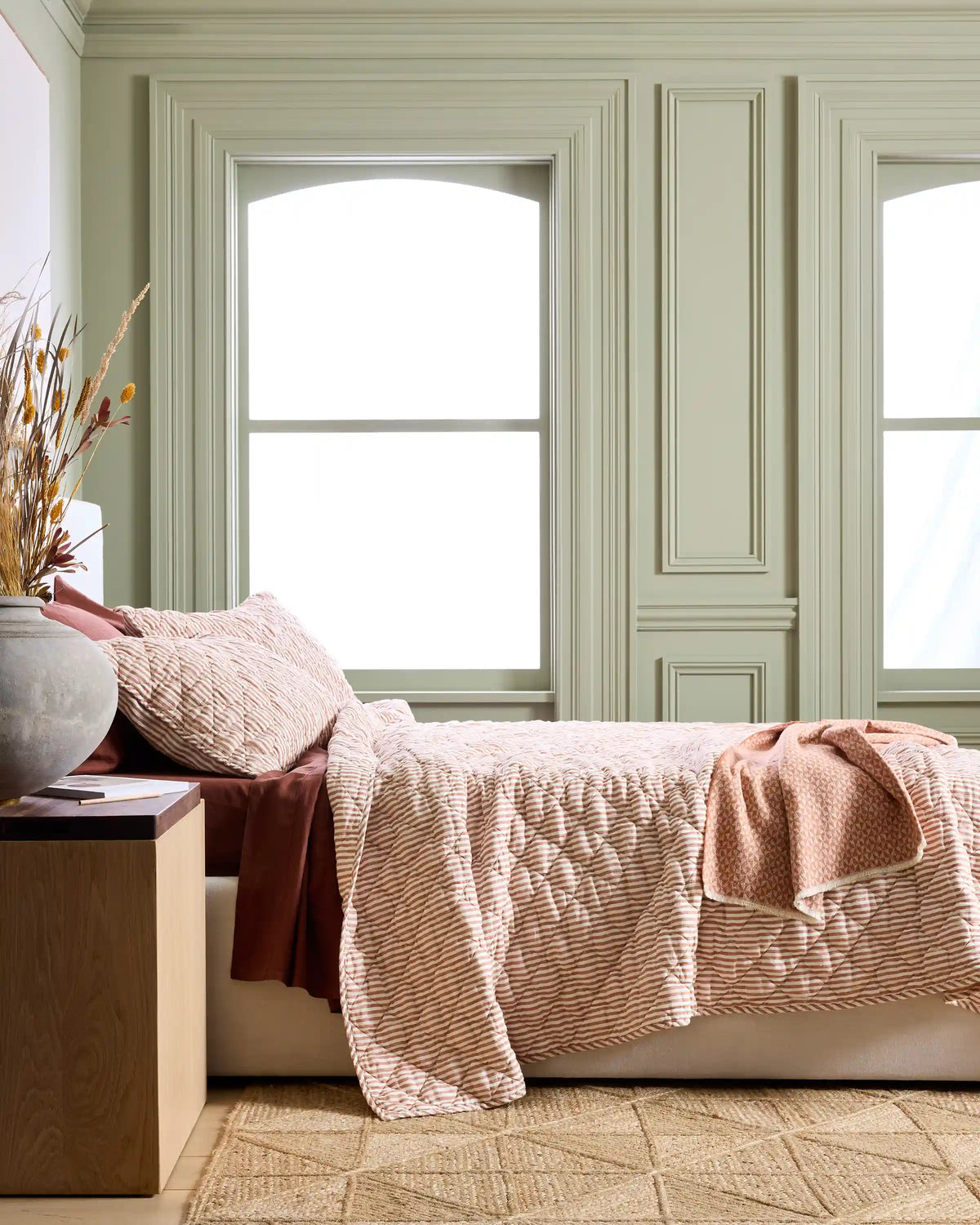 European Linen Stripe Quilt