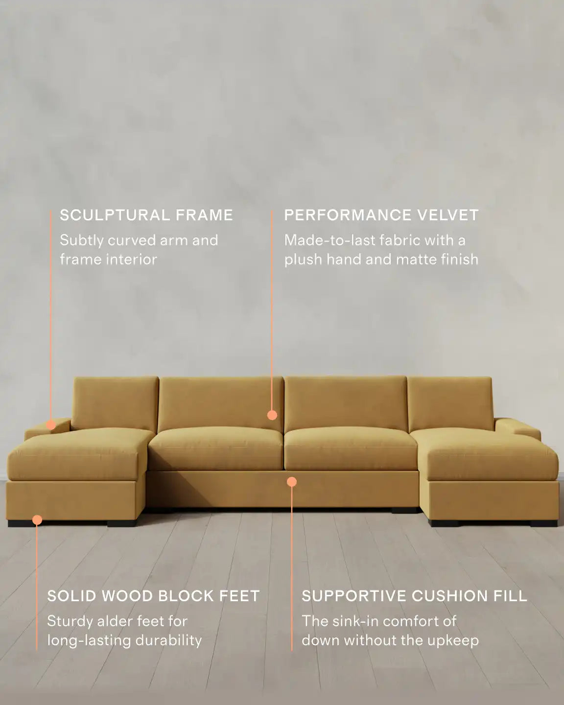 Stillman U Sectional in Performance Velvet