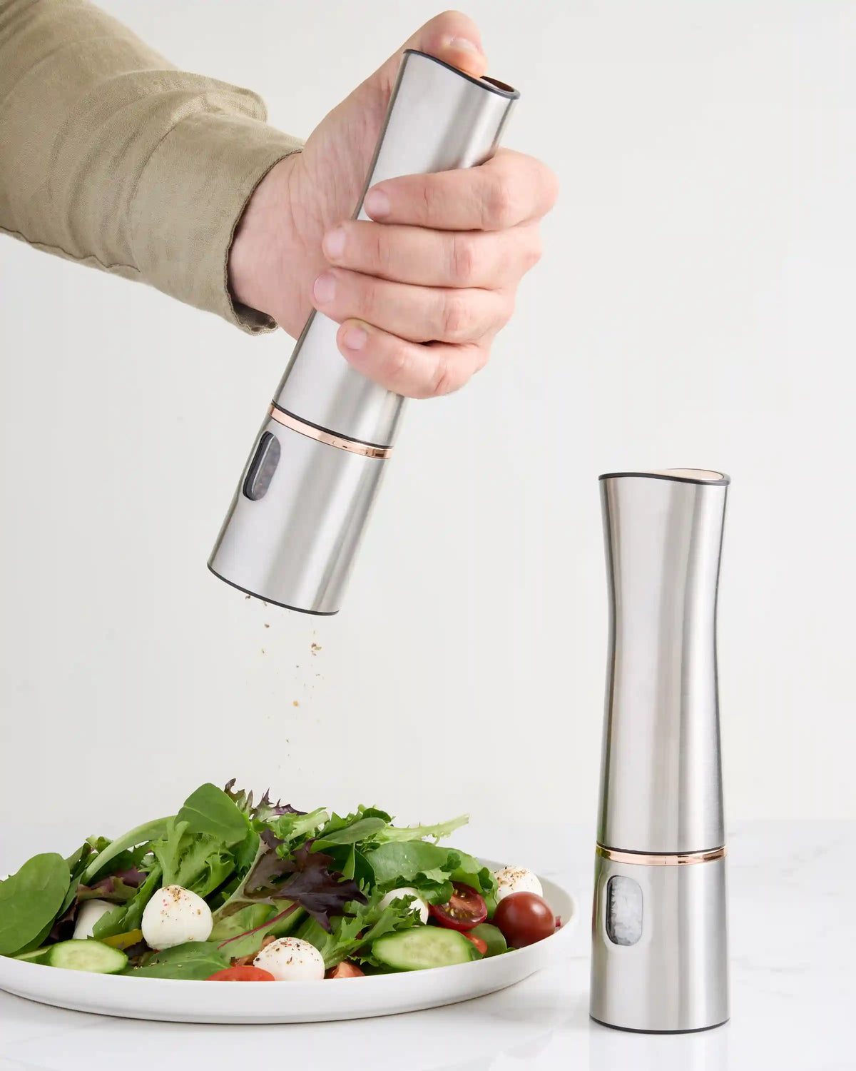 Stainless Steel Electric Salt & Pepper Mill Set