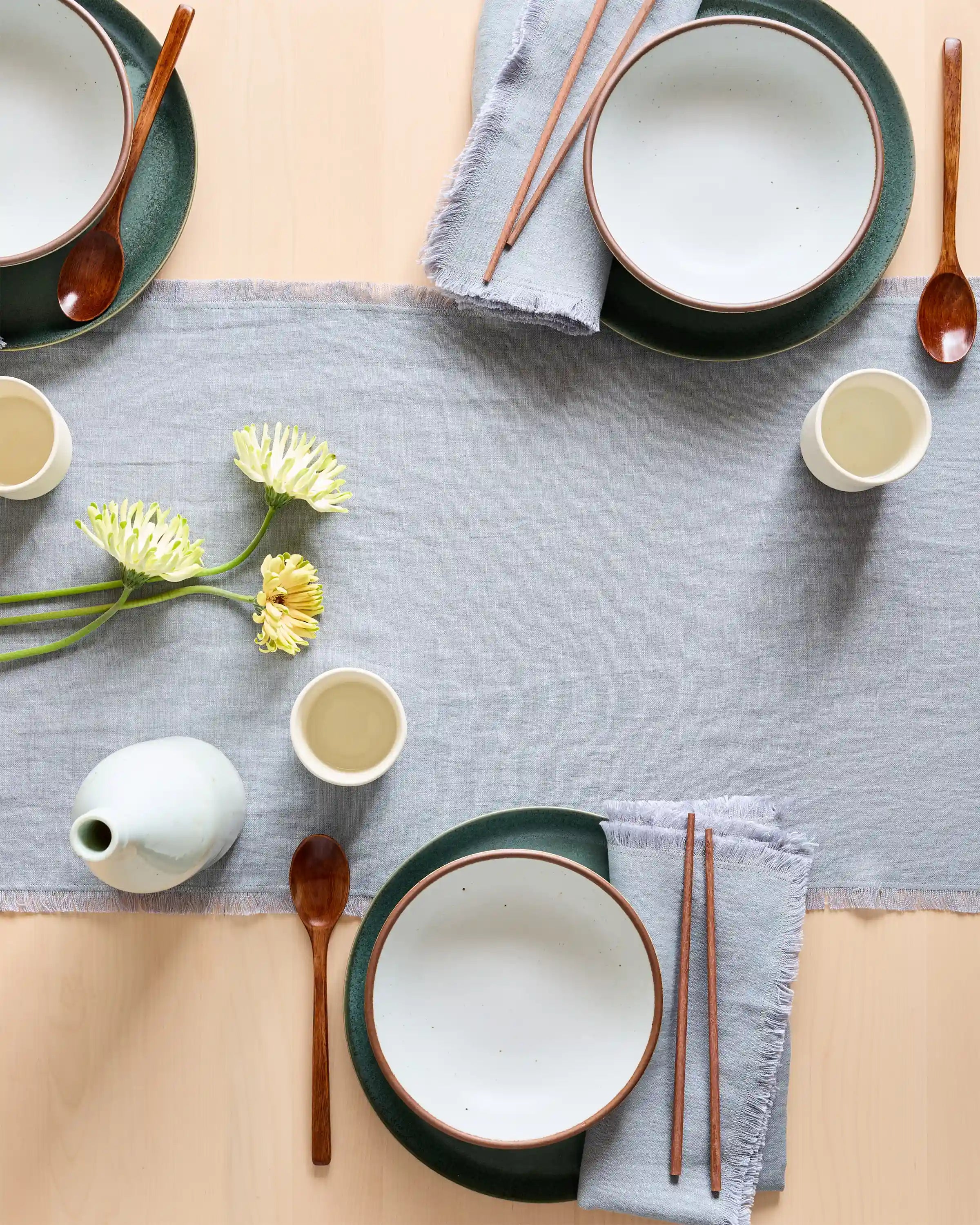 European Linen Fringe Table Runner