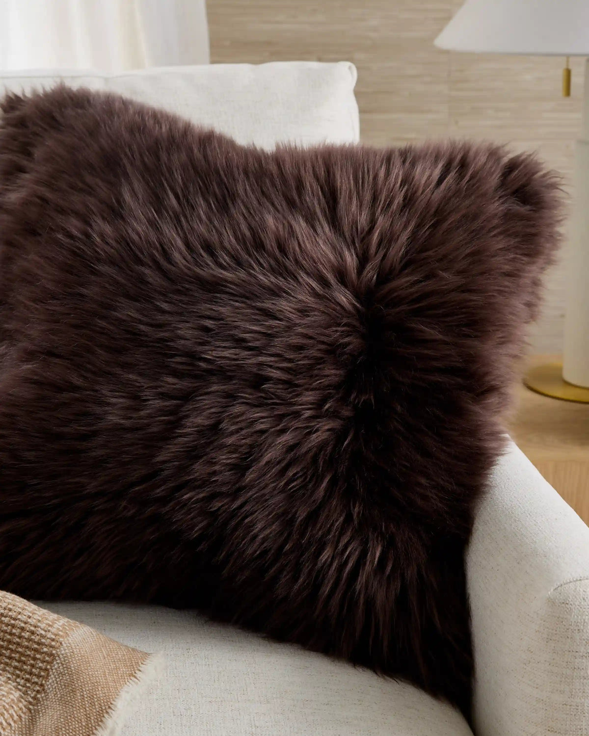 Natural Sheepskin Accent Pillow Cover
