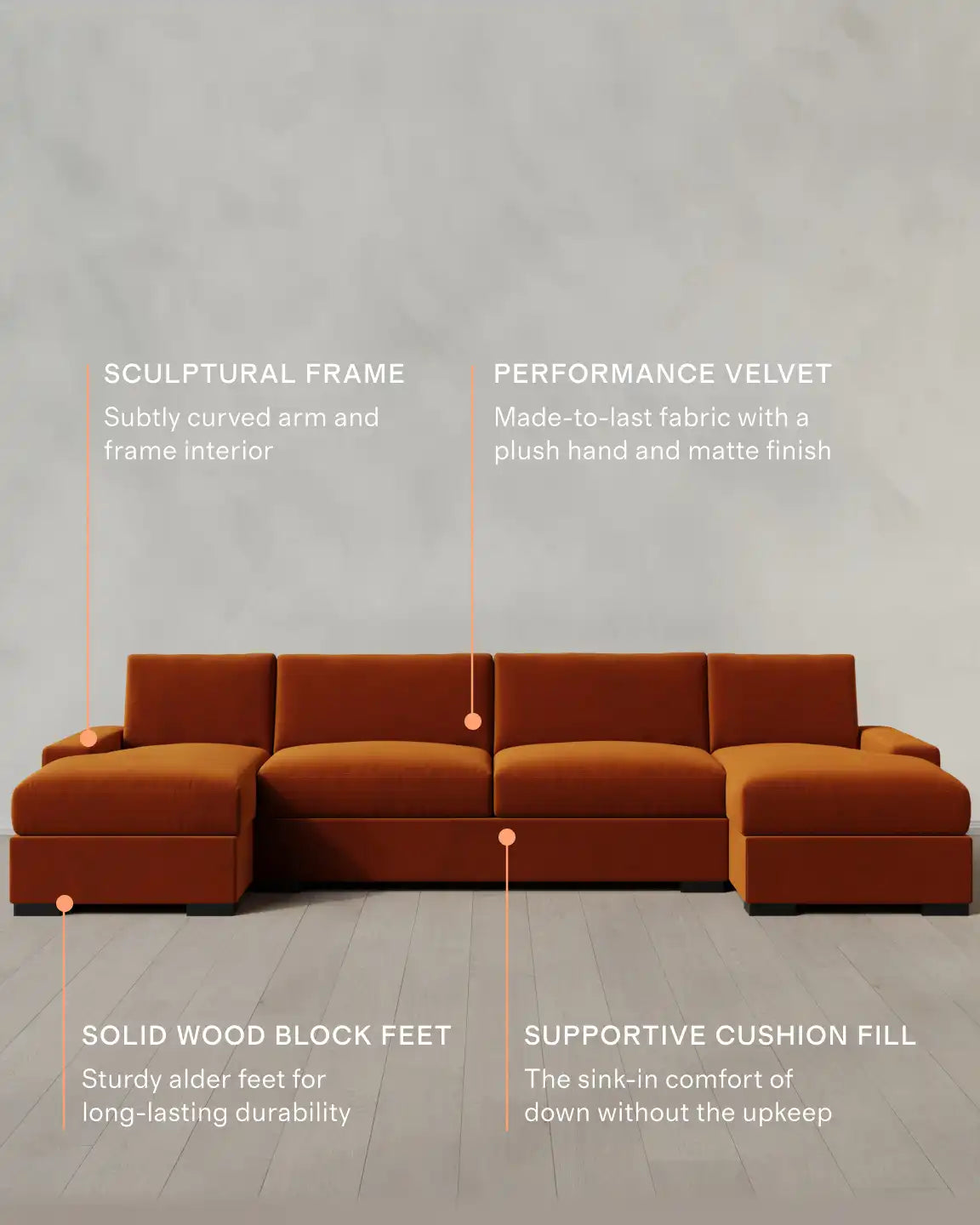 Stillman U Sectional in Performance Velvet