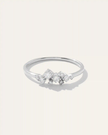 14K Gold Diamond Scatter Ring
