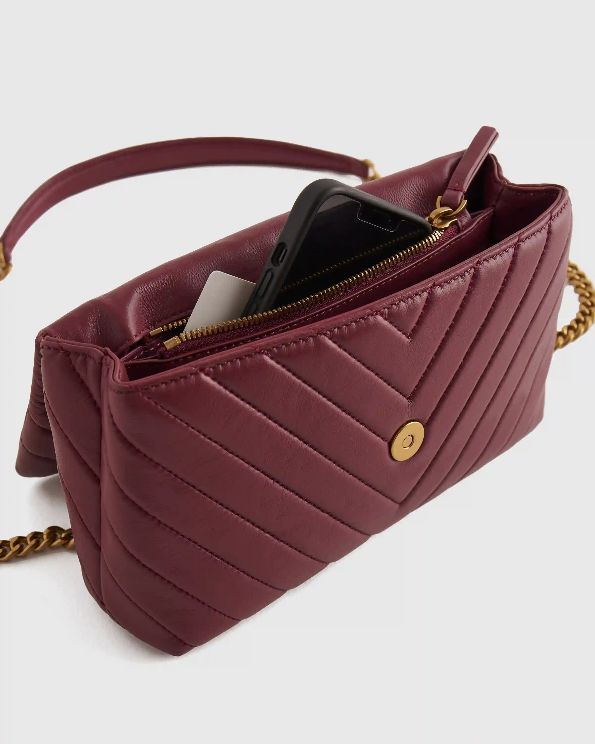 Italian Leather Quilted Convertible Crossbody