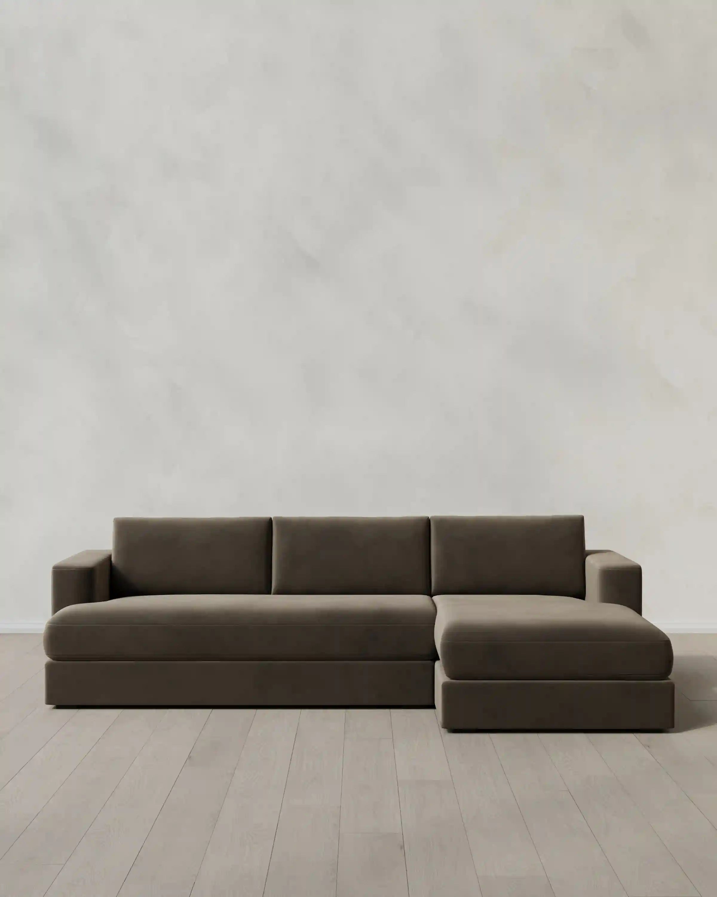 Sierra Curved Arm Chaise Sectional in Performance Velvet
