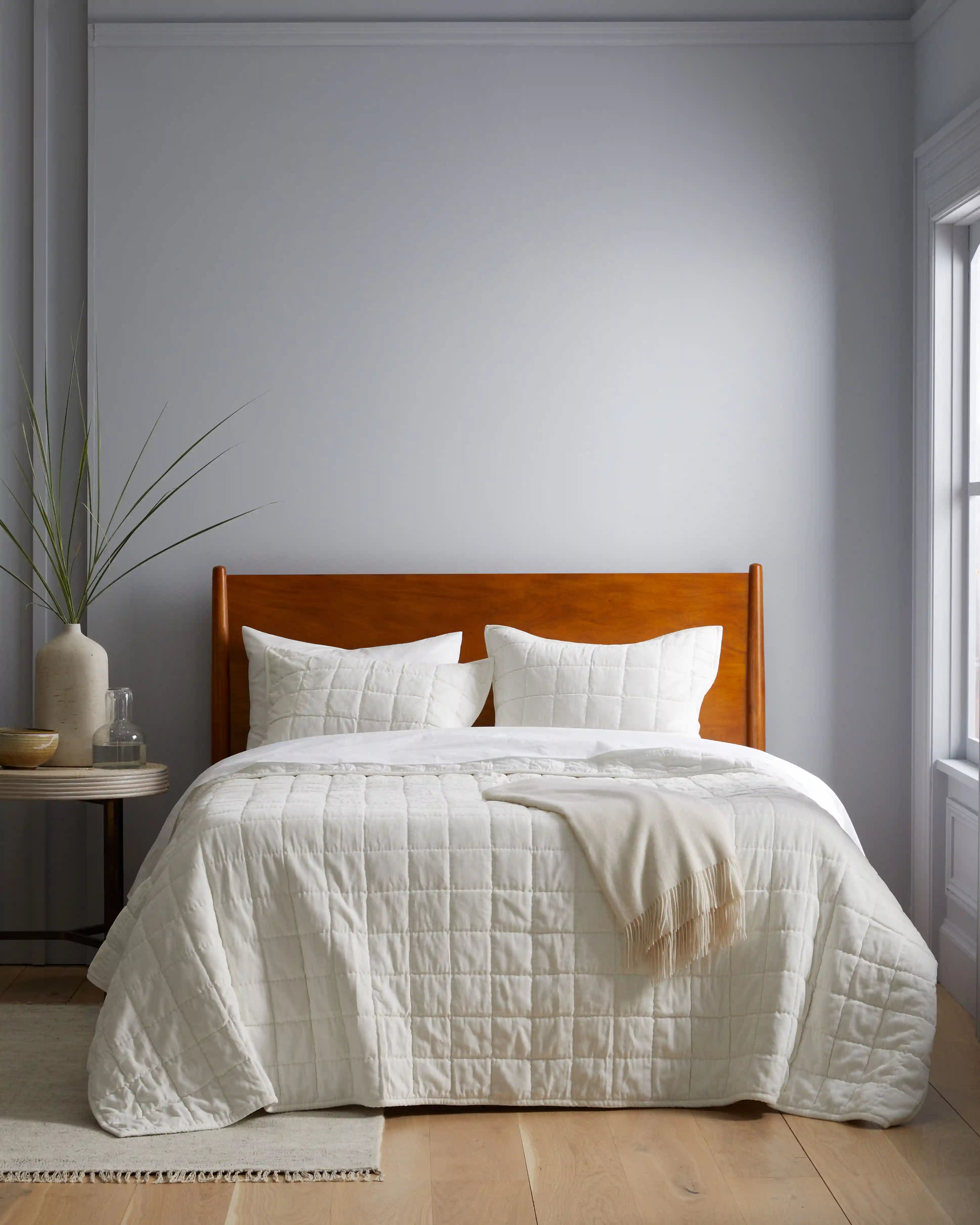 Cotton Velvet Box Quilted Sham Set