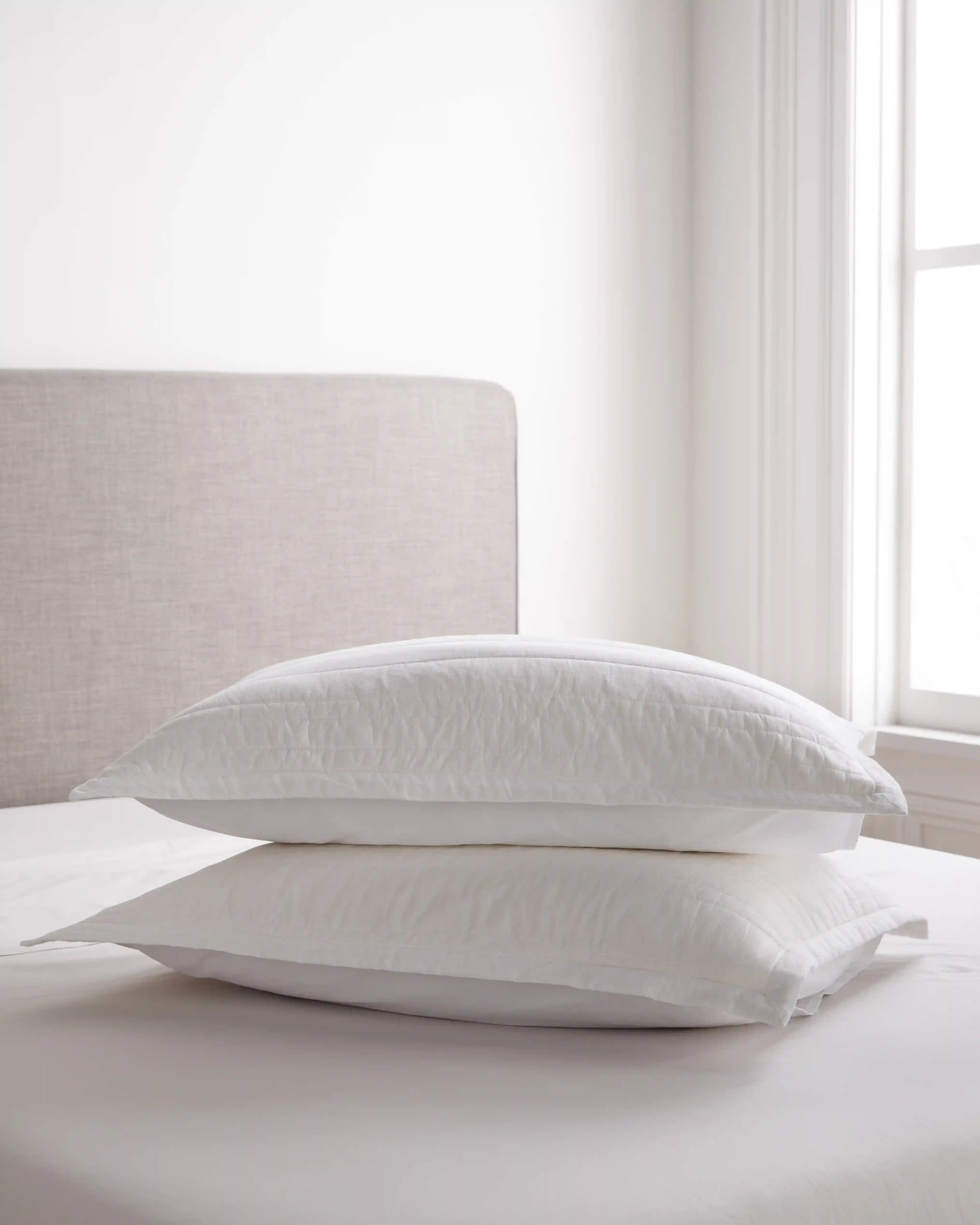 Organic Cotton Stripe Stitch Quilted Sham Set