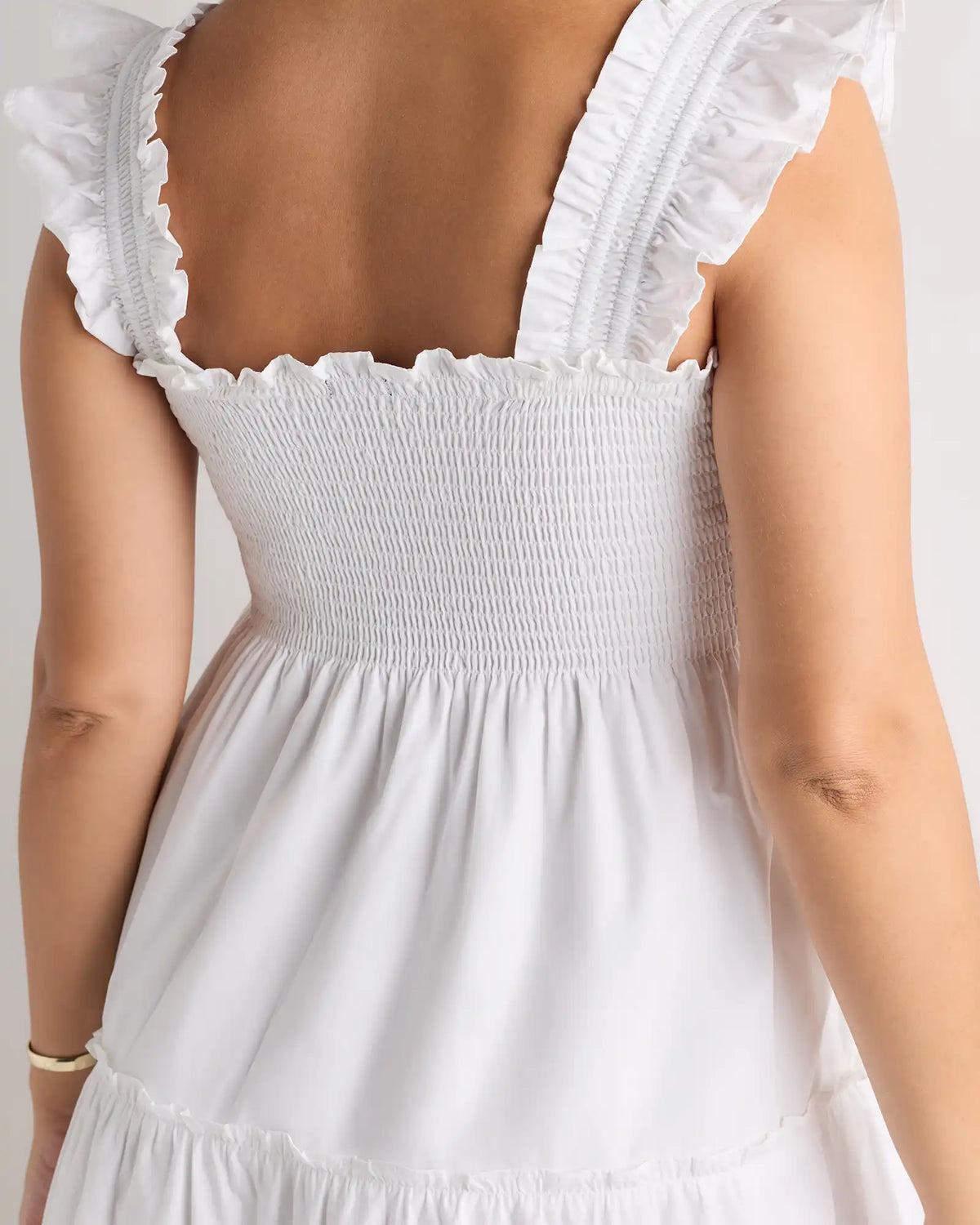 100% Organic Cotton Poplin Maternity Smocked Midi Dress