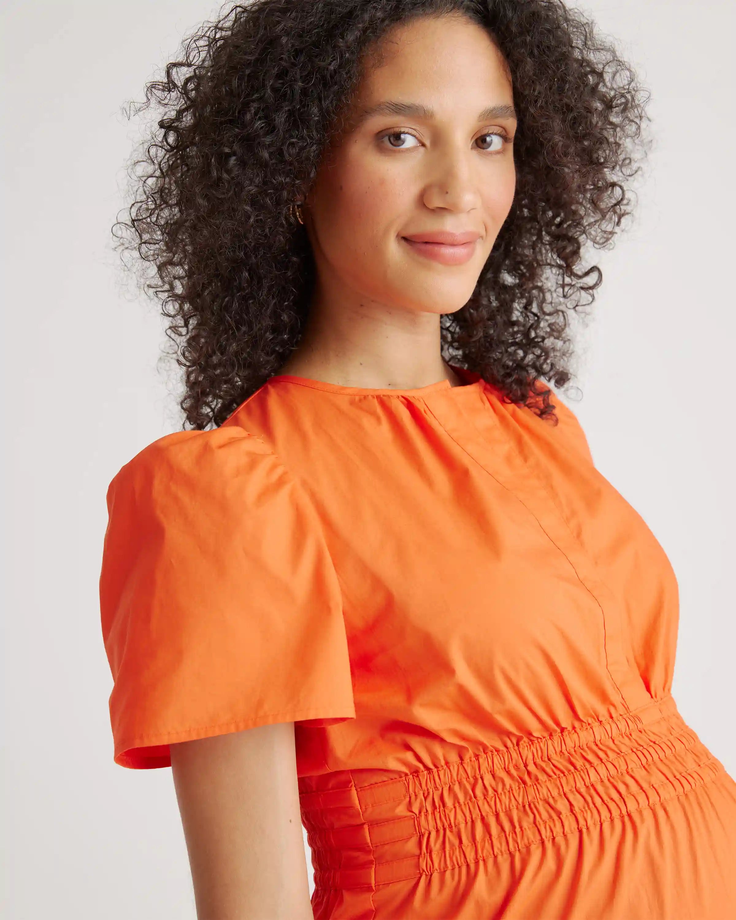 100% Organic Cotton Poplin Maternity Tiered Maxi Dress