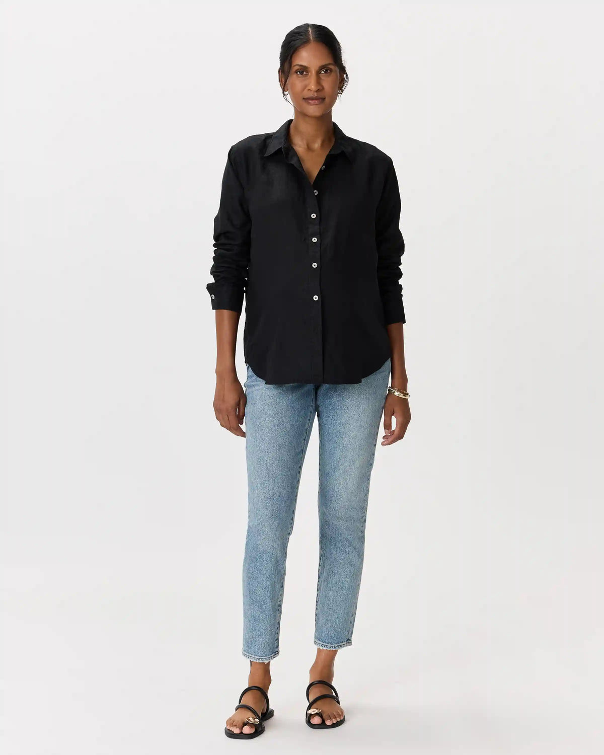 100% European Linen Maternity Long Sleeve Shirt