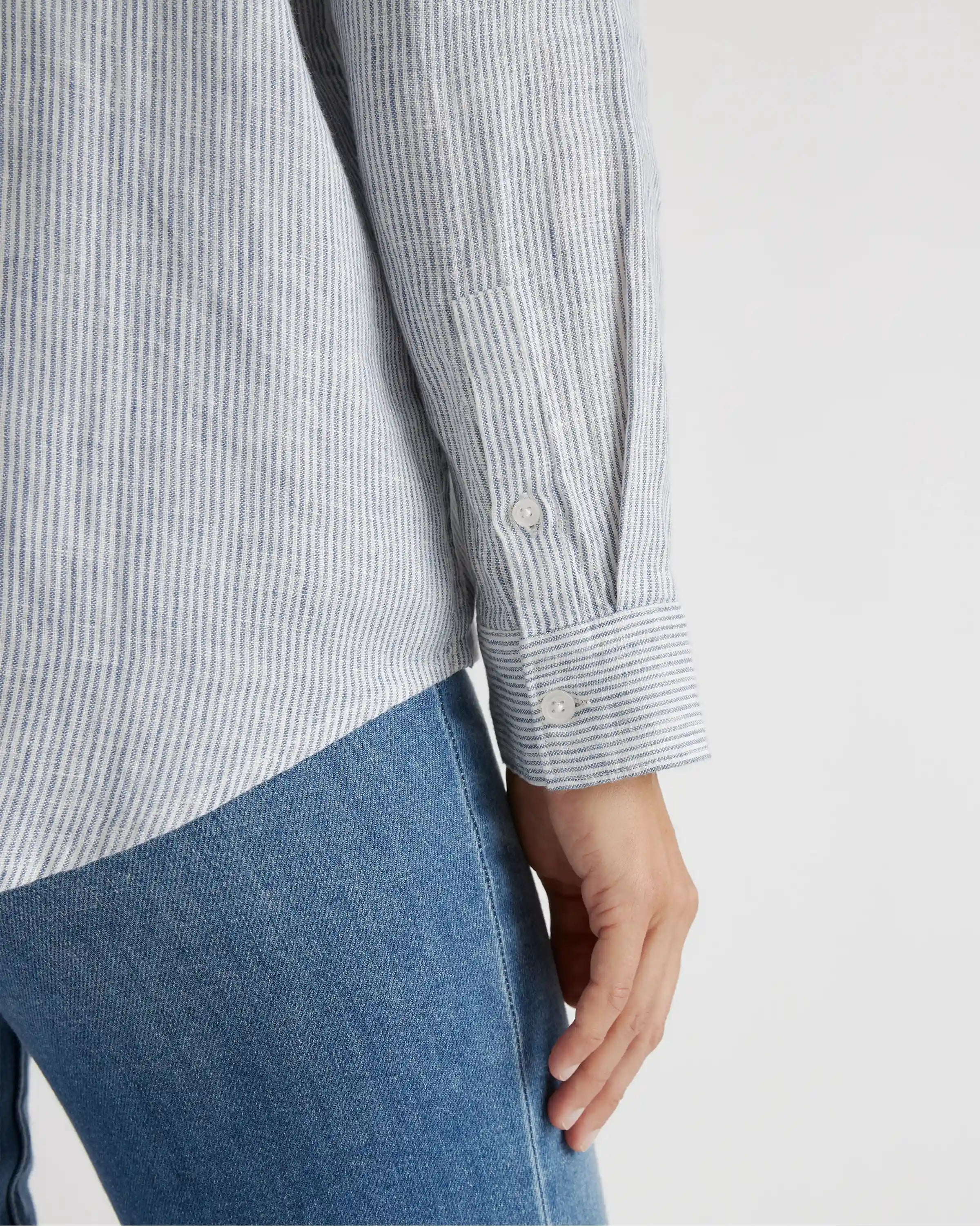 100% European Linen Maternity Long Sleeve Shirt