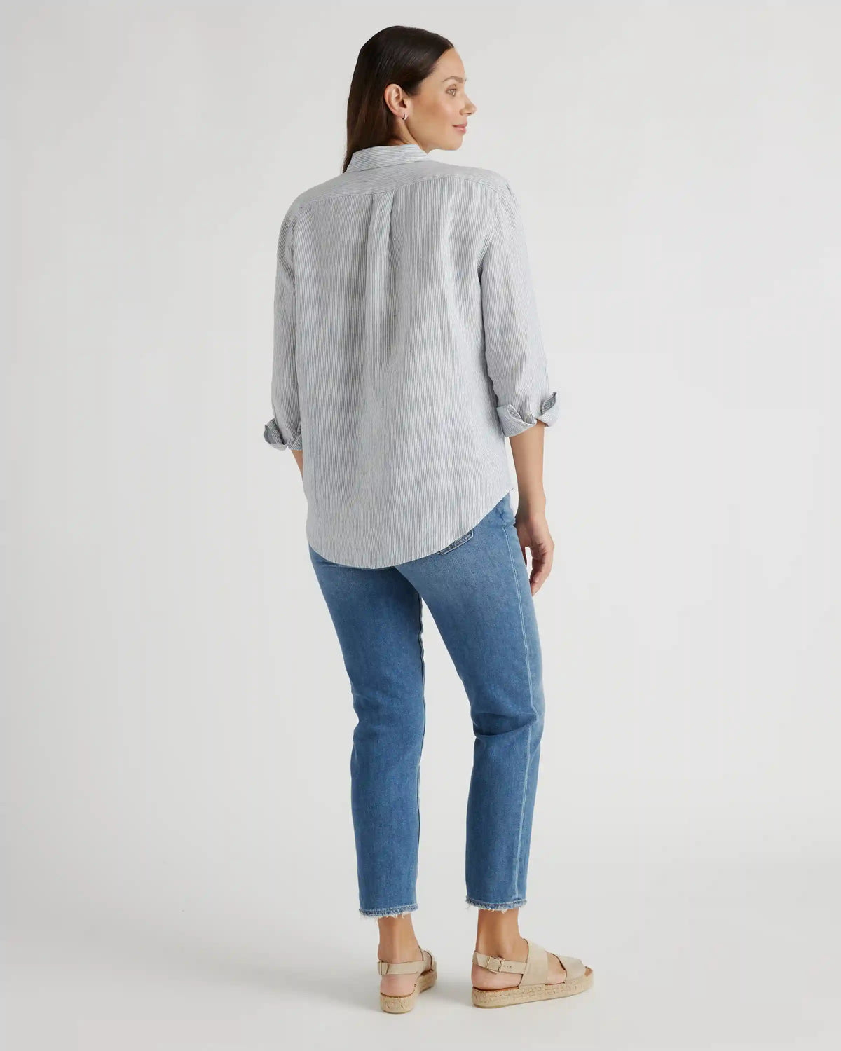 100% European Linen Maternity Long Sleeve Shirt