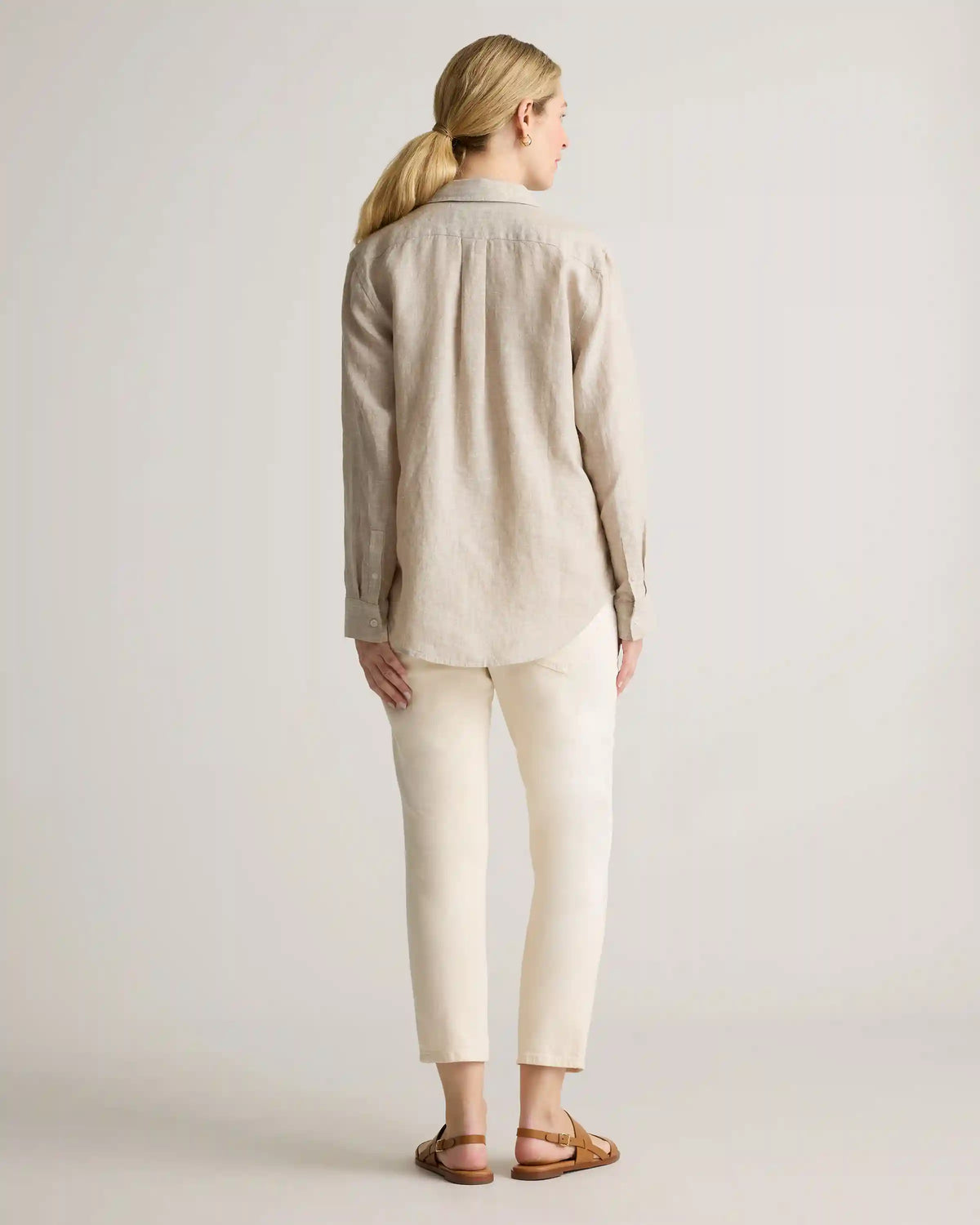100% European Linen Maternity Long Sleeve Shirt