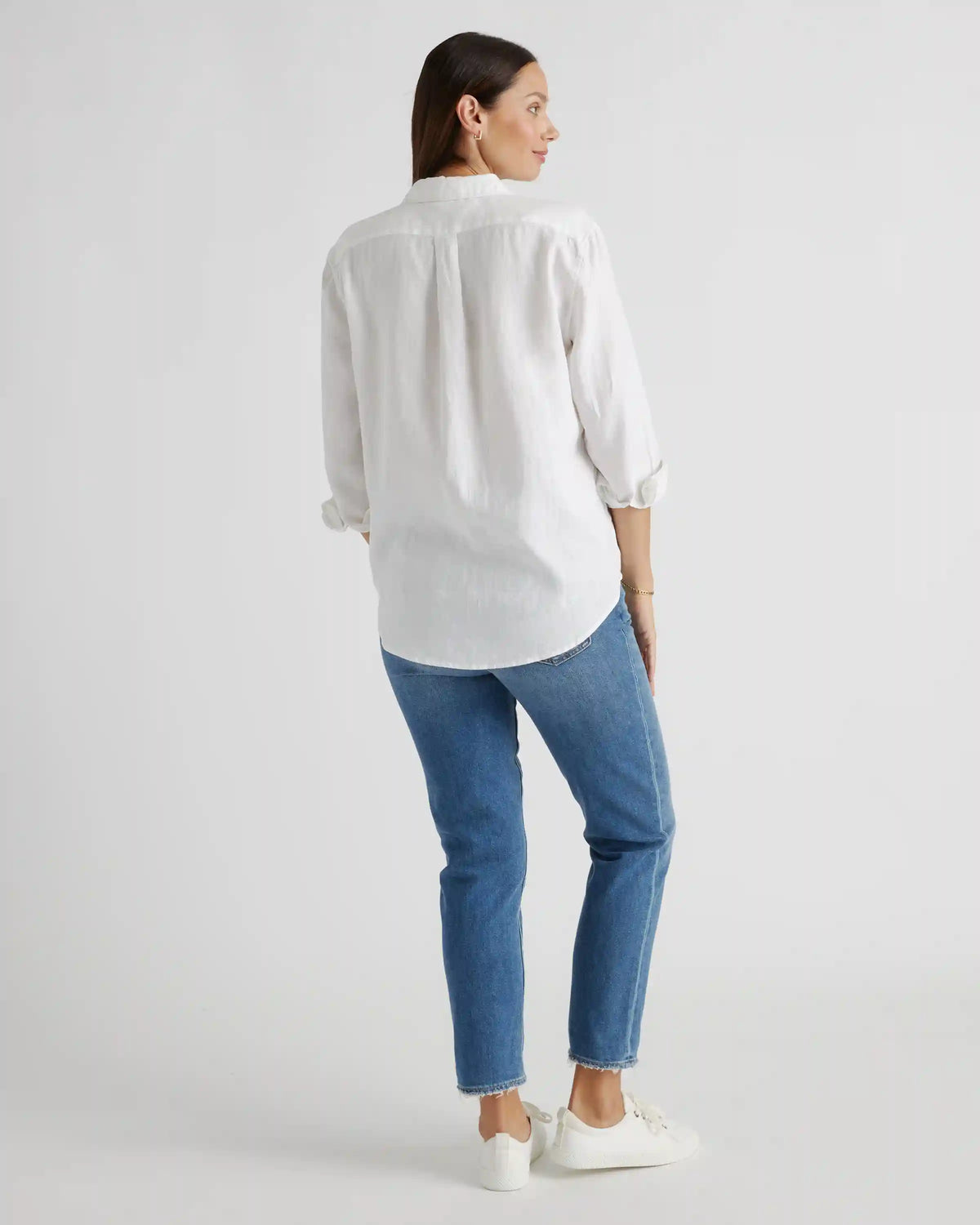100% European Linen Maternity Long Sleeve Shirt