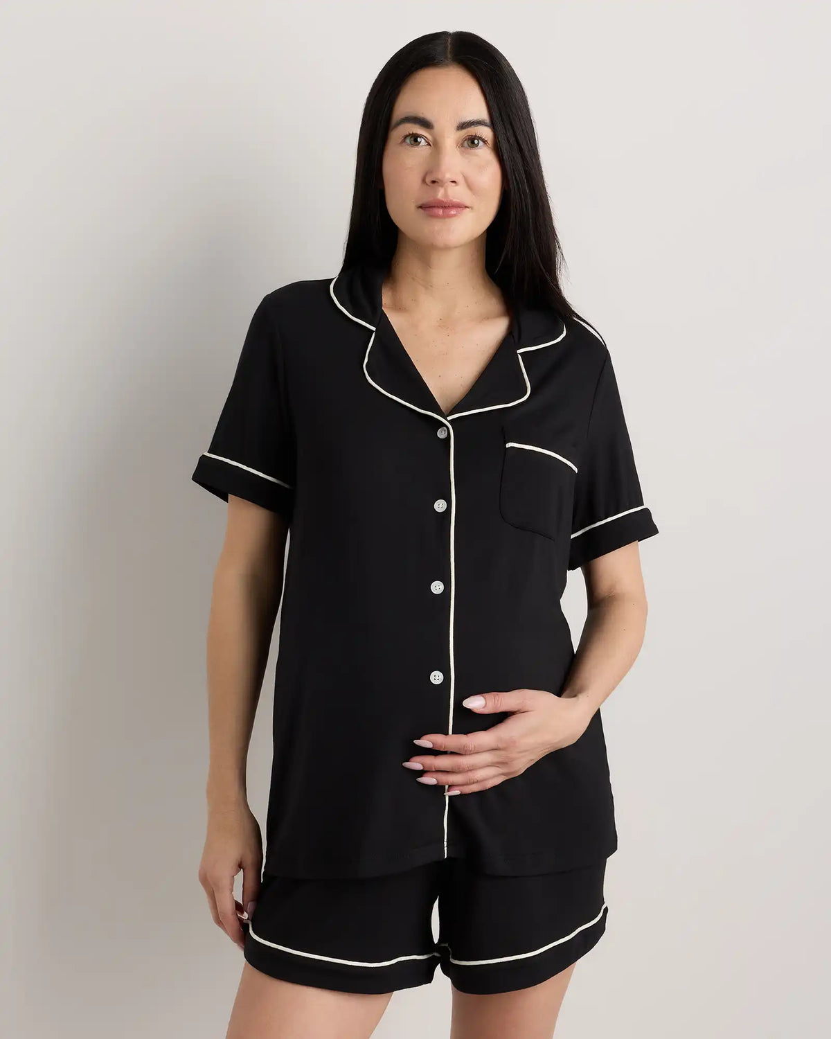 Bamboo Jersey Maternity Short Sleeve Pajama Set