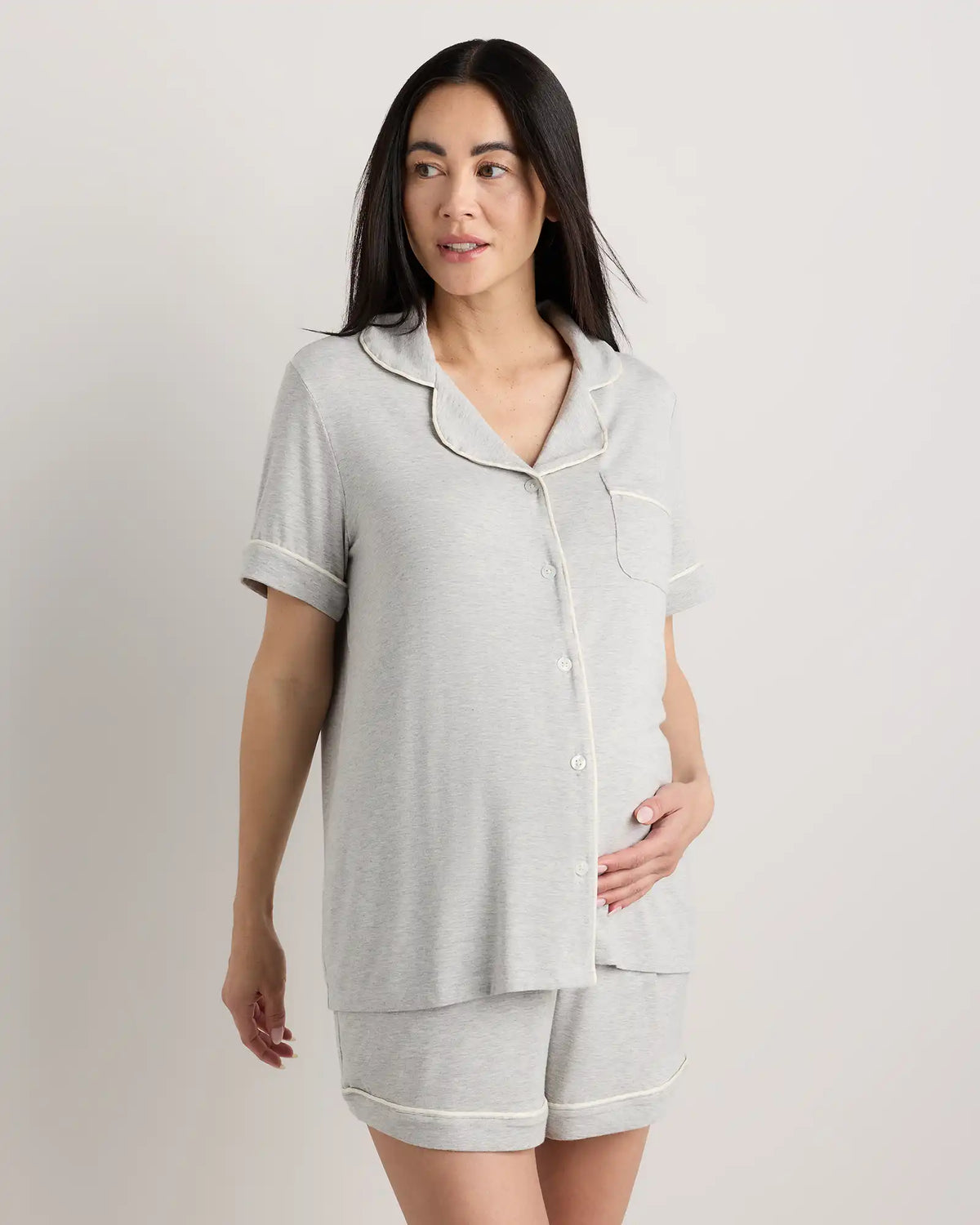 Bamboo Jersey Maternity Short Sleeve Pajama Set