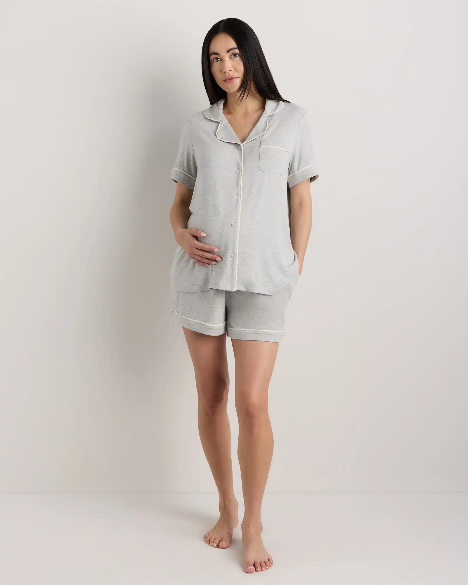 Bamboo Jersey Maternity Short Sleeve Pajama Set