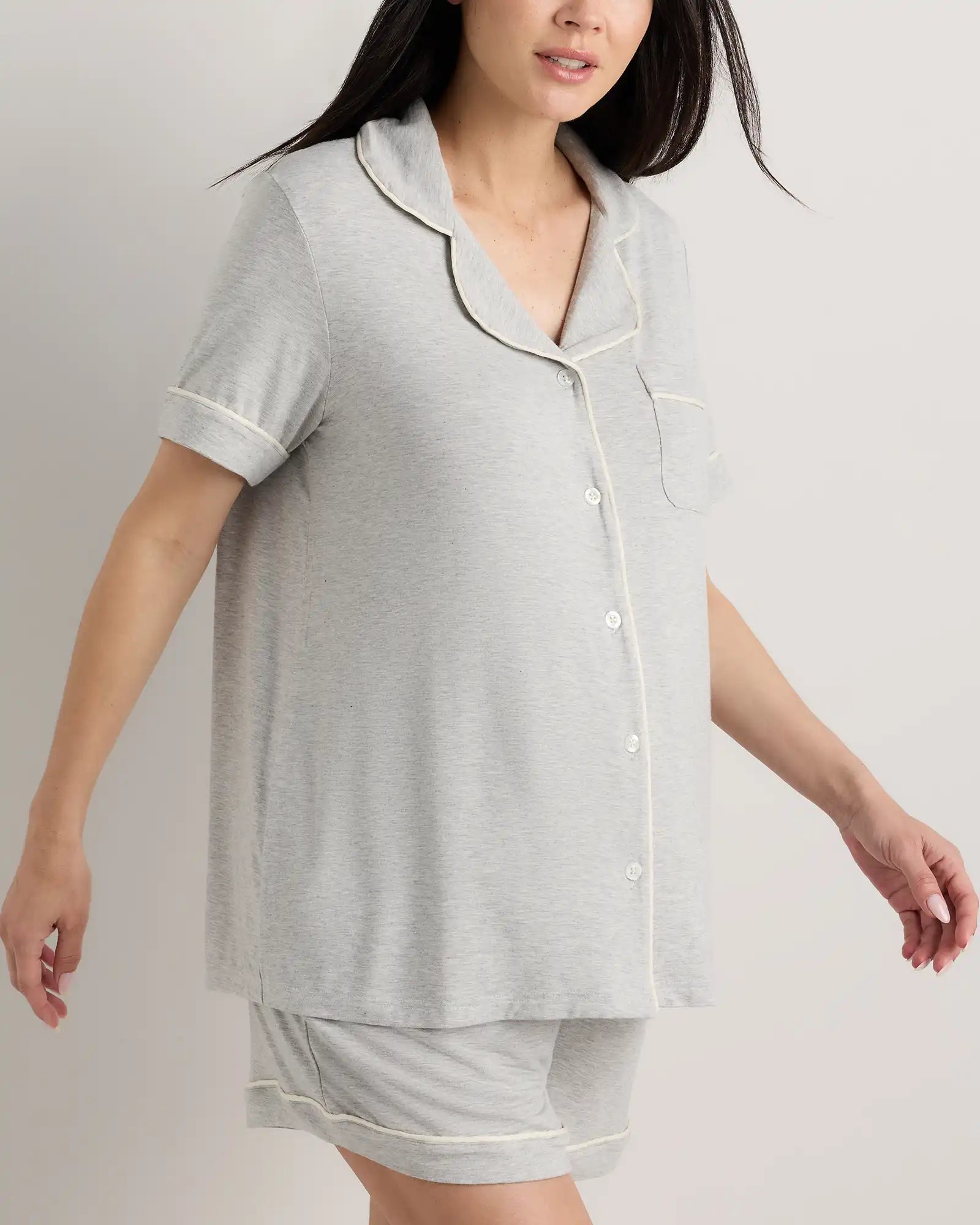 Bamboo Jersey Maternity Short Sleeve Pajama Set