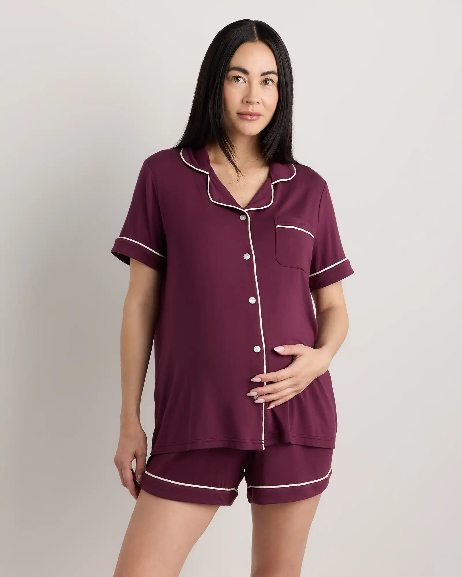 Bamboo Jersey Maternity Short Sleeve Pajama Set